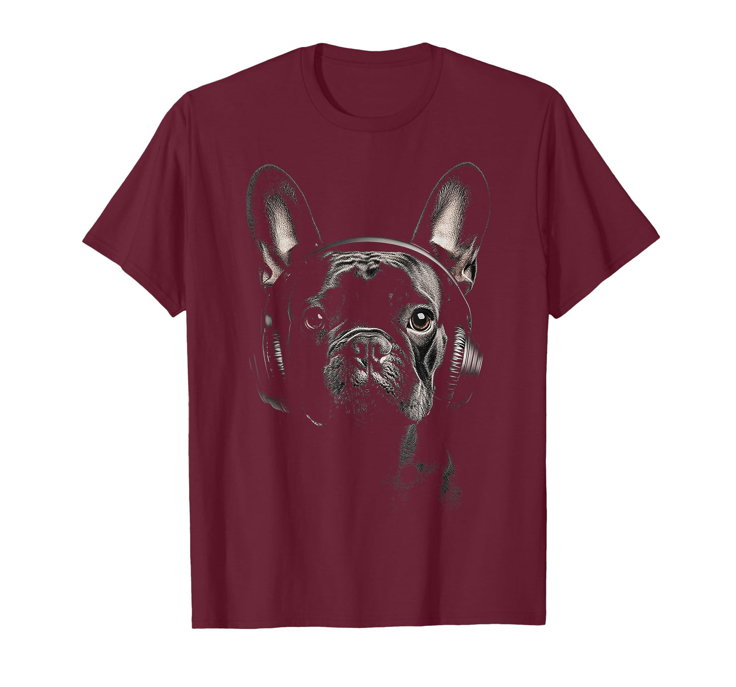 French Bulldog Dog Pet Art Music Headphone French Bulldog T-Shirt for Men Women Kids