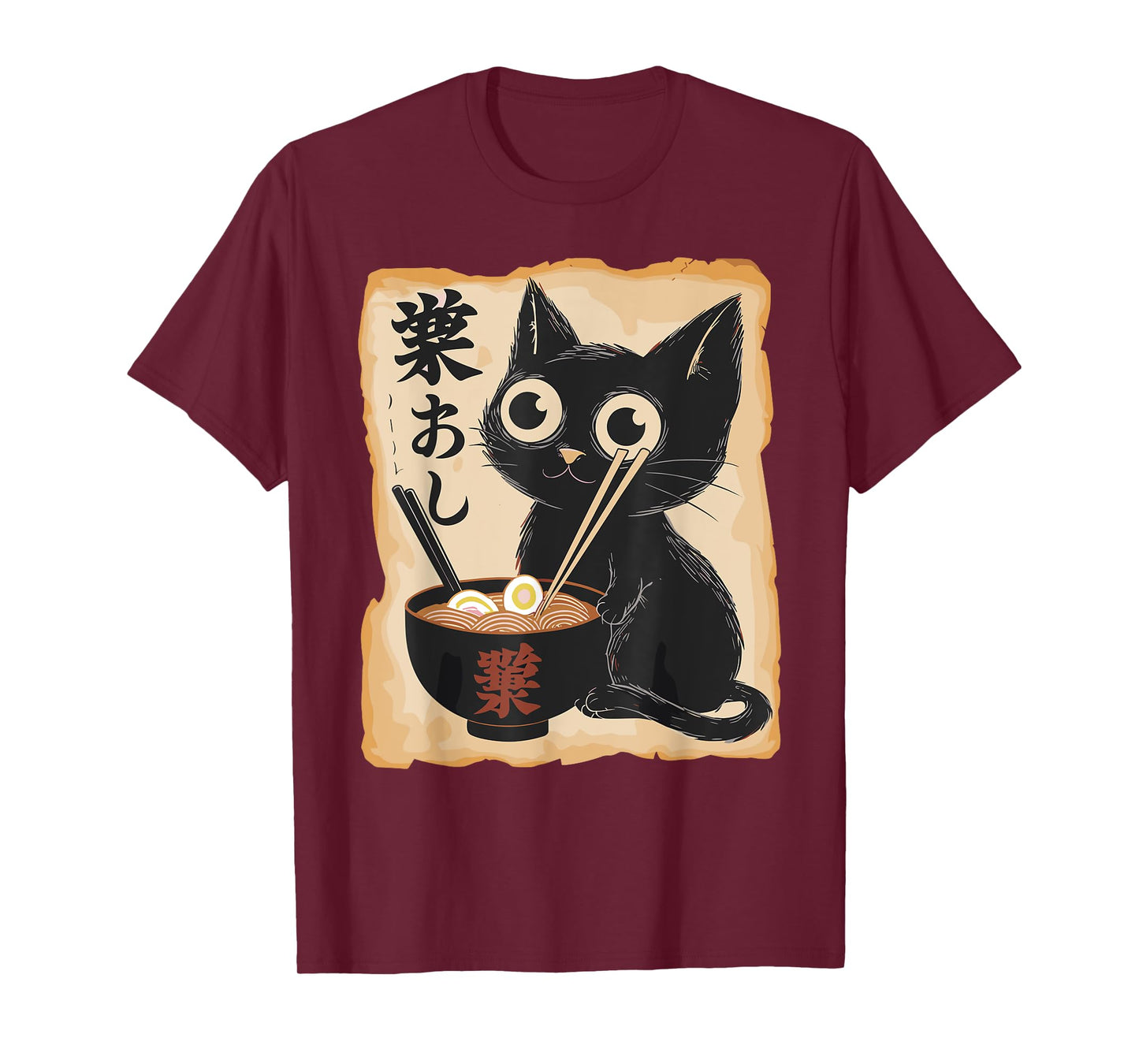 Funny Cat Ramen Noodle Japanese Kawaii Anime Otaku Style T-Shirt