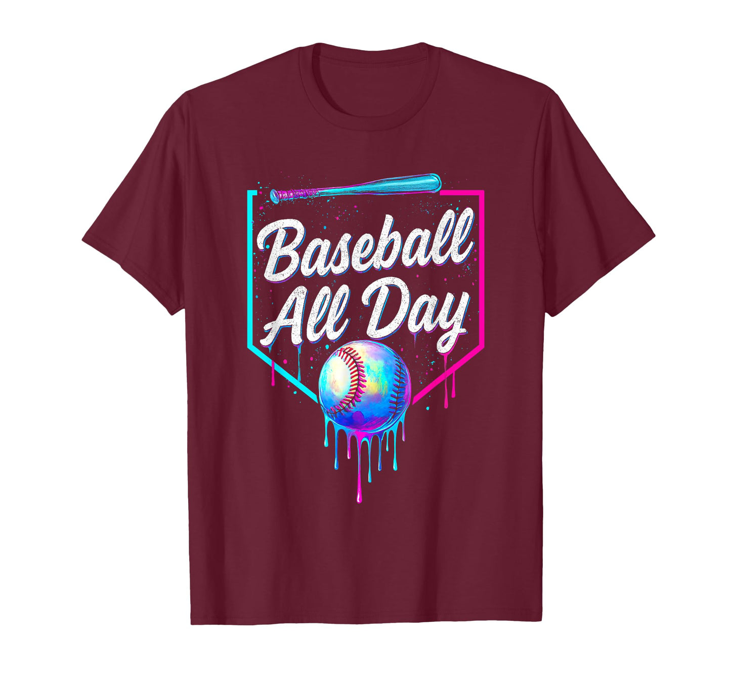 Baseball All Day Drip Home Plate Ice Cream For Boys Graphic T-Shirt