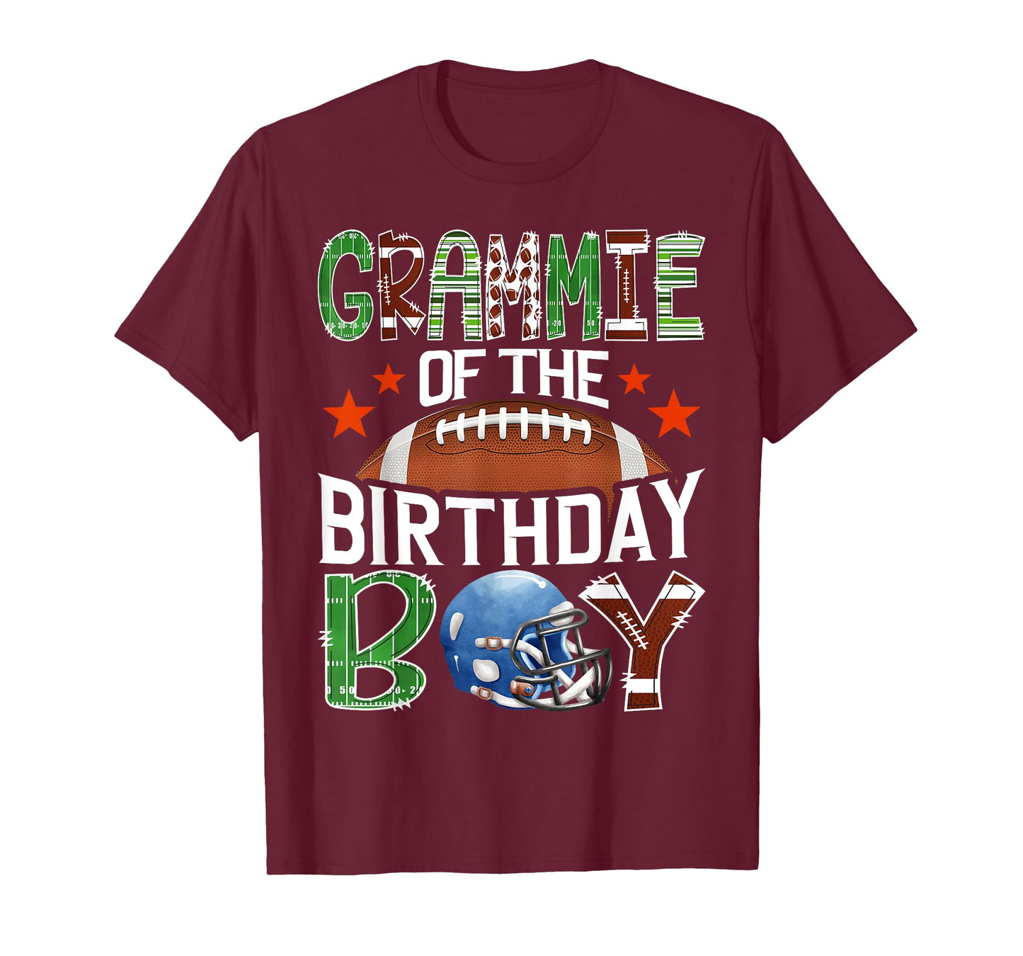 Grammie Of The Birthday Boy Football 1St Year Down Birthday T-Shirt