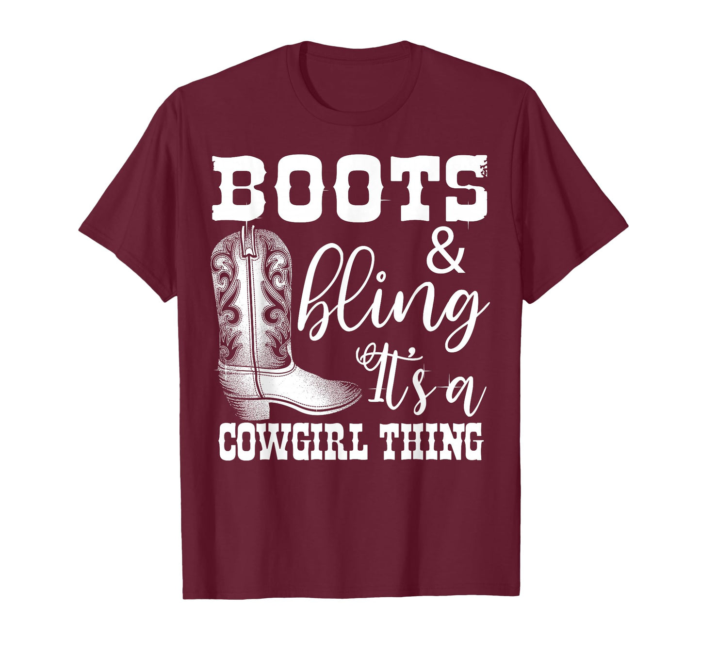 Funny Cowgirl Boots Bling Women Gift Cute Love Country Life T-Shirt