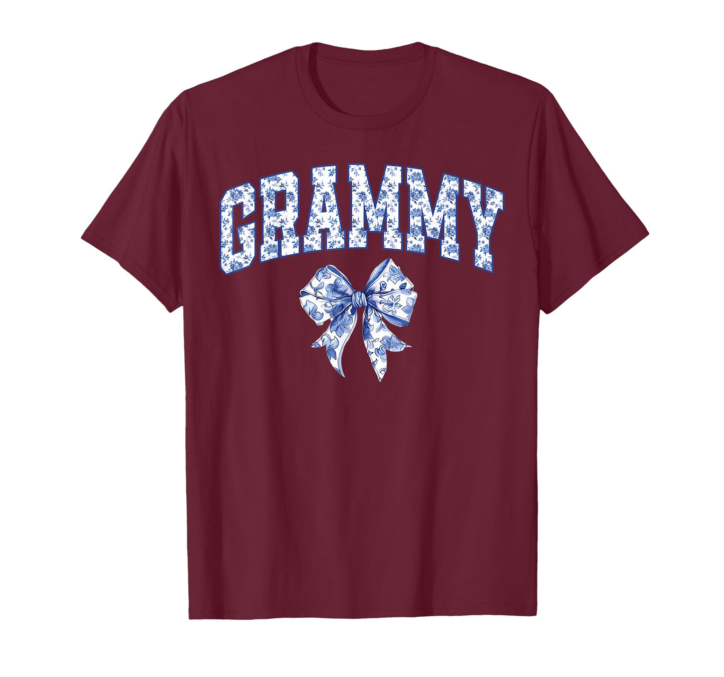 Grammy Coquette Toile Blue Bow Floral Family Matching T-Shirt