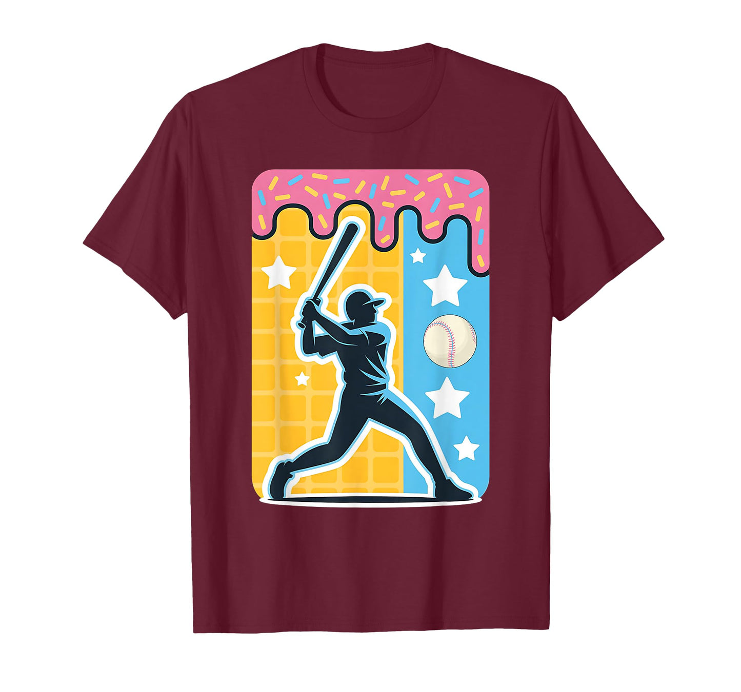 Baseball Drip For Boys Ice Cream Drip Youth Boys Baseball T-Shirt