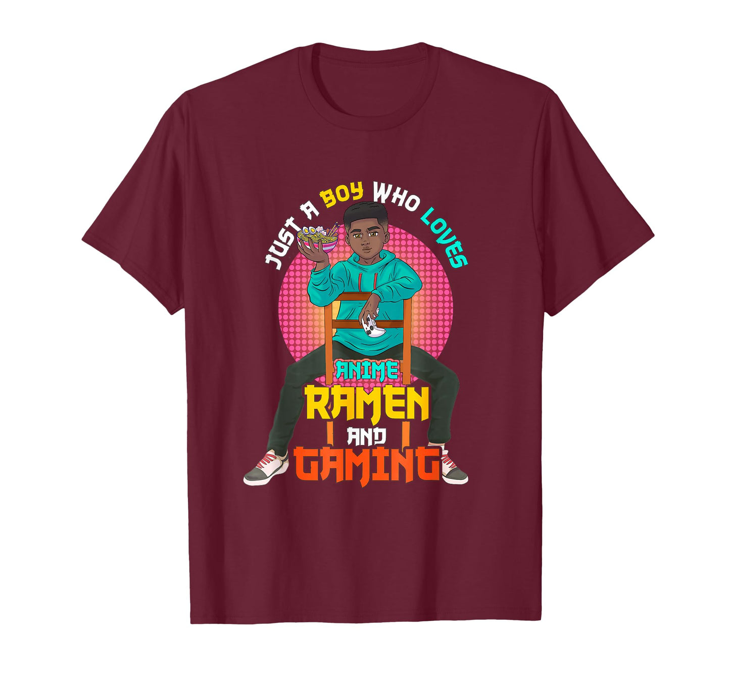 Just A Black Boy Who Loves Anime Ramen And Gaming. T-Shirt