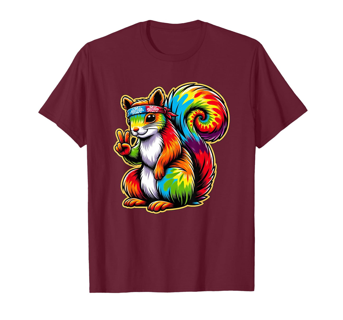 Peace Sign Tie Dye Squirrel T-Shirt