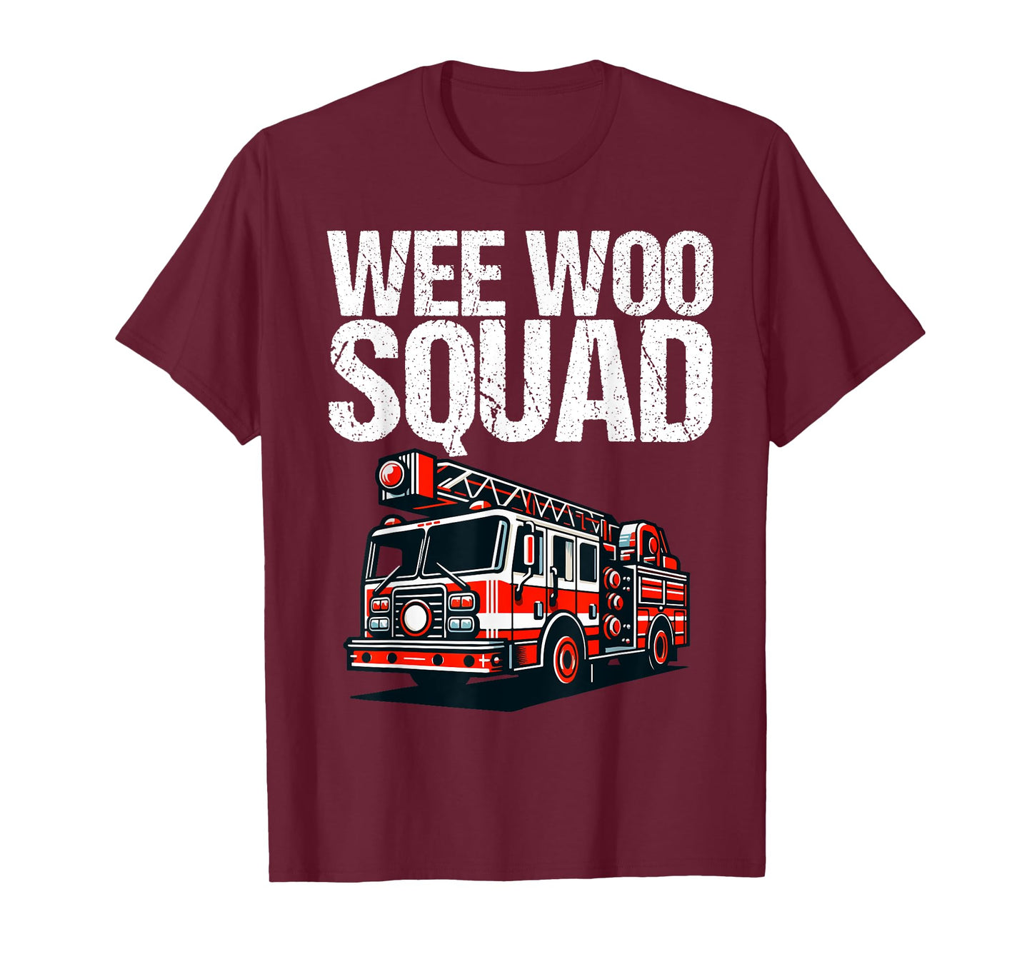 Funny Wee Woo Squad Fire Truck Design for Kids and Adults T-Shirt