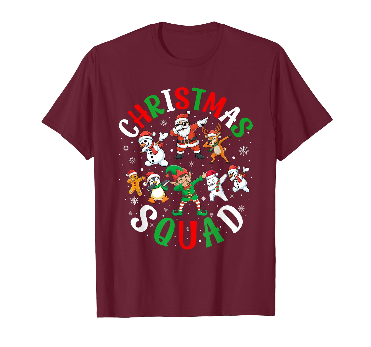 Dabbing Christmas Squad Matching Pajamas Kids Boys Girls Dab T-Shirt