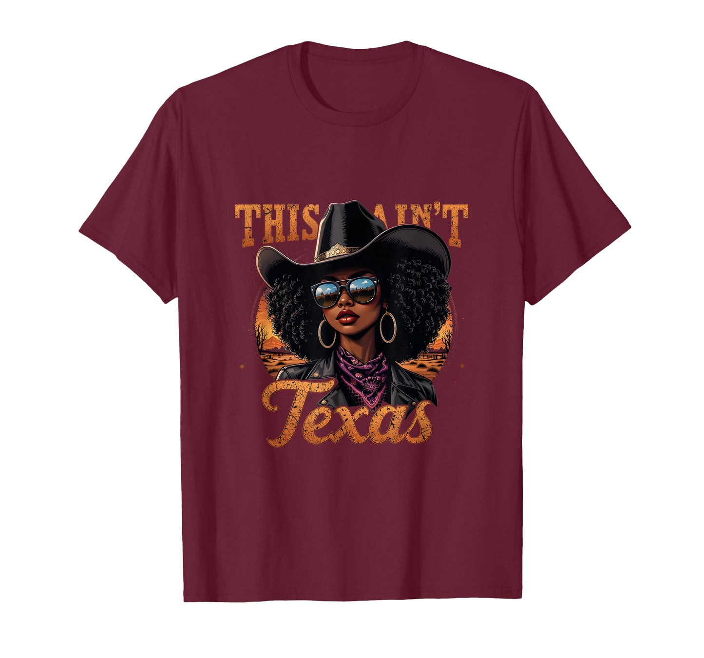 Melanin This Ain’t Texas African American Cowgirl T-Shirt