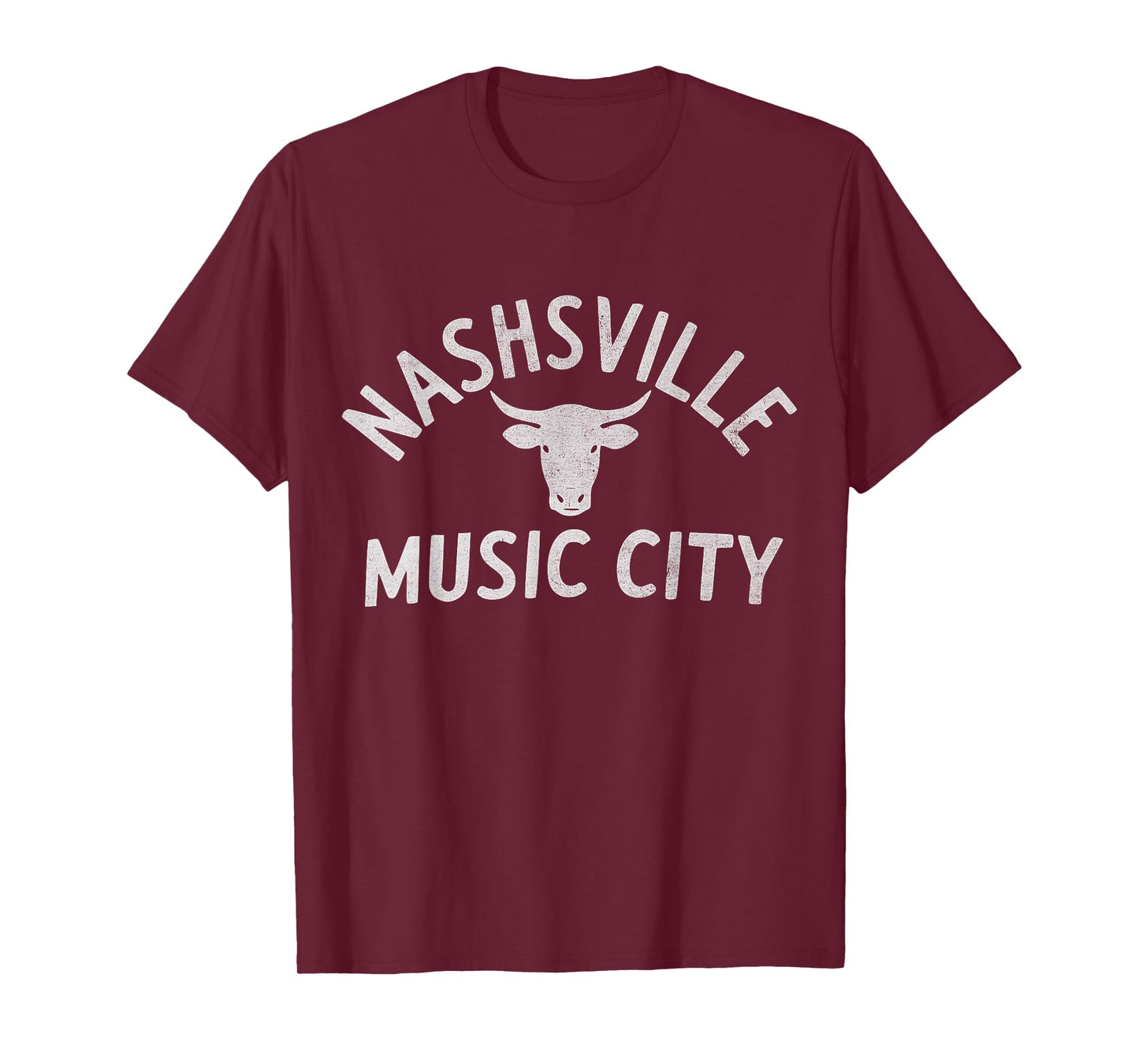 Nashville Music City Bull Head Tennessee T-Shirt