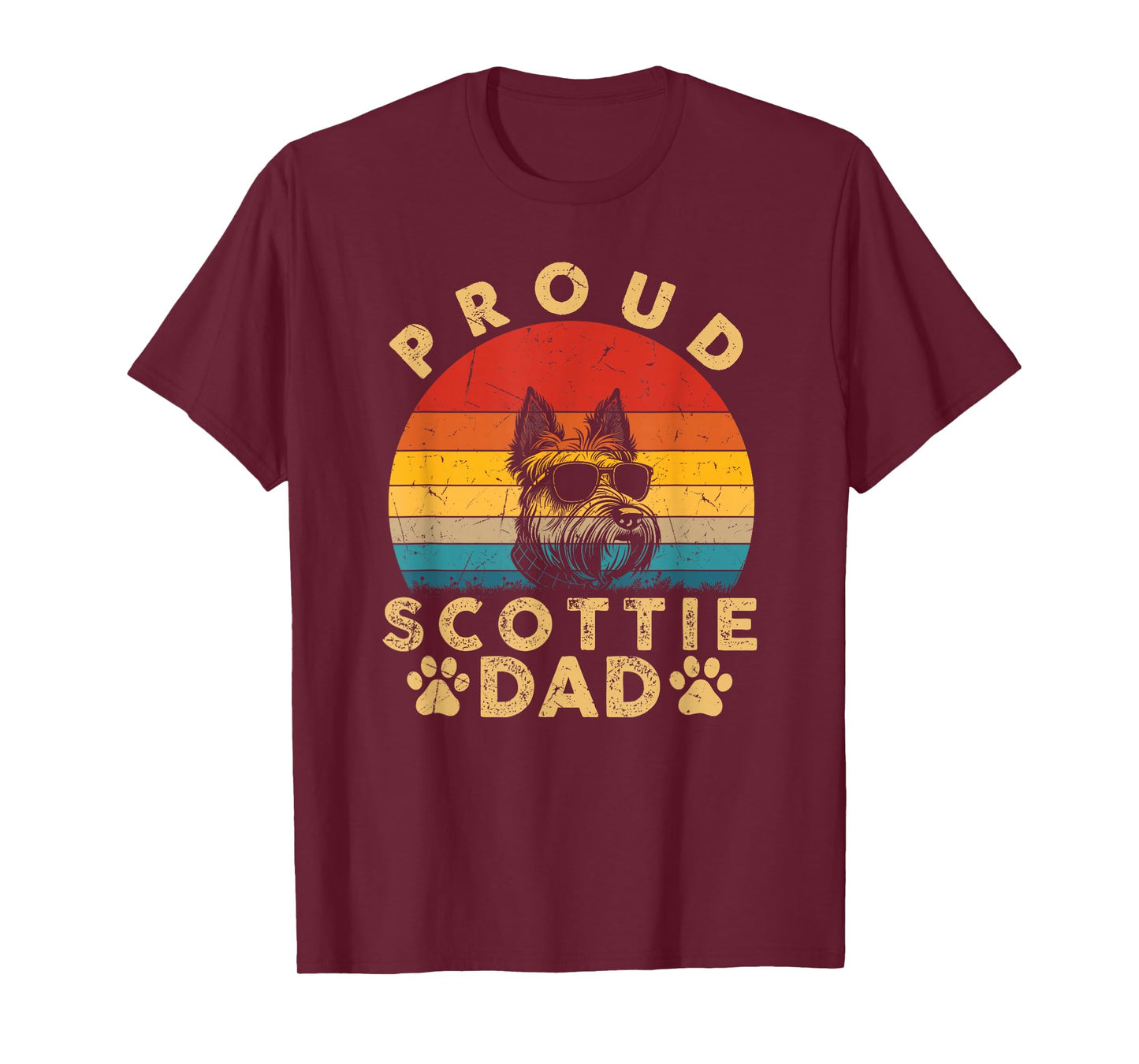 Proud Scottie Dad Gifts Funny Scottie Dog Owner Fathers Day T-Shirt