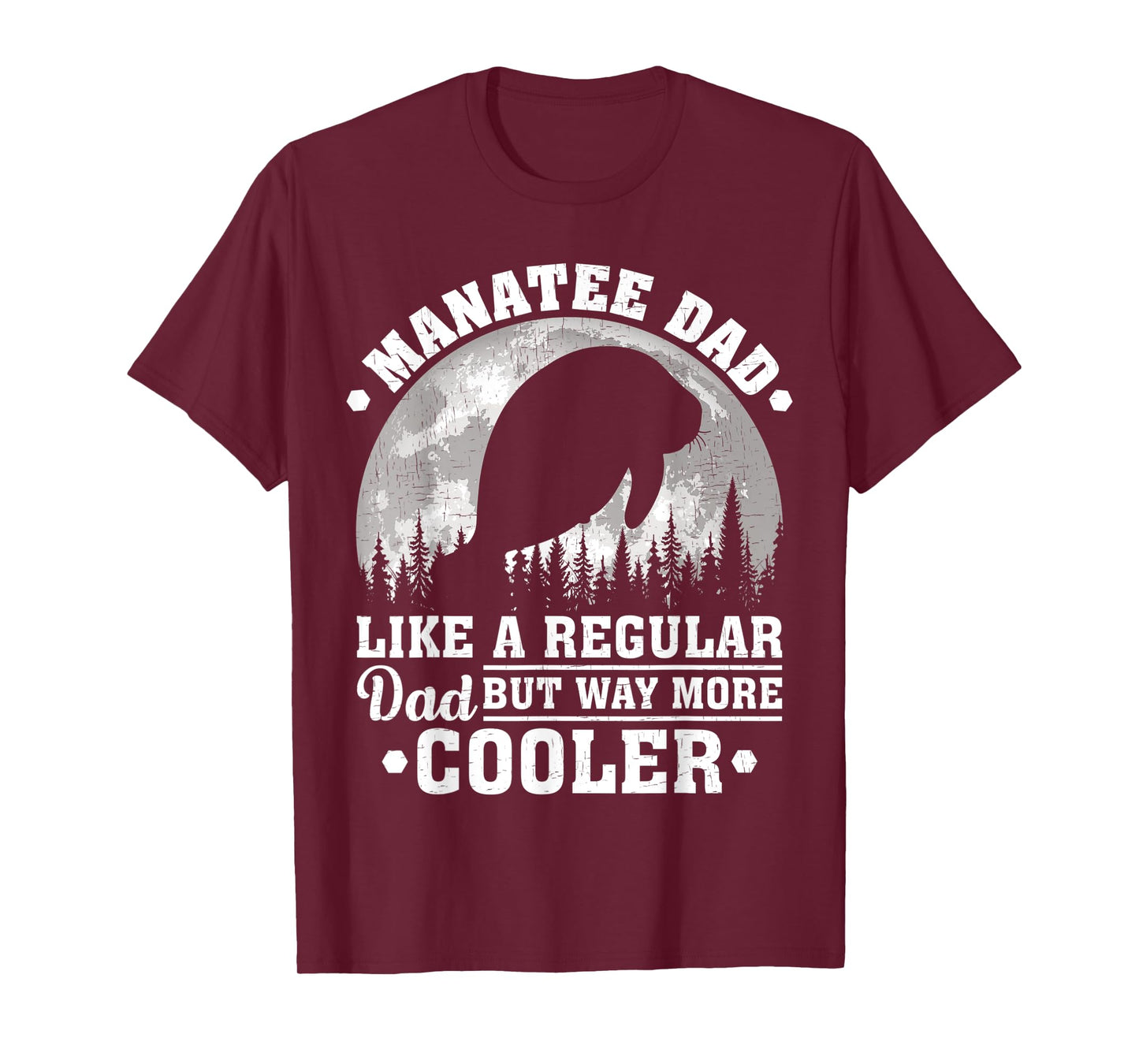 Mens Manatee Dad Like A Regular Dad Funny Manatee Father's Day T-Shirt