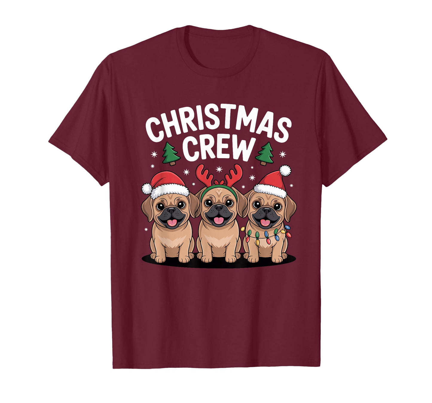 Christmas Crew Xmas Puppy Dog Breed Funny Christmas Puggle T-Shirt