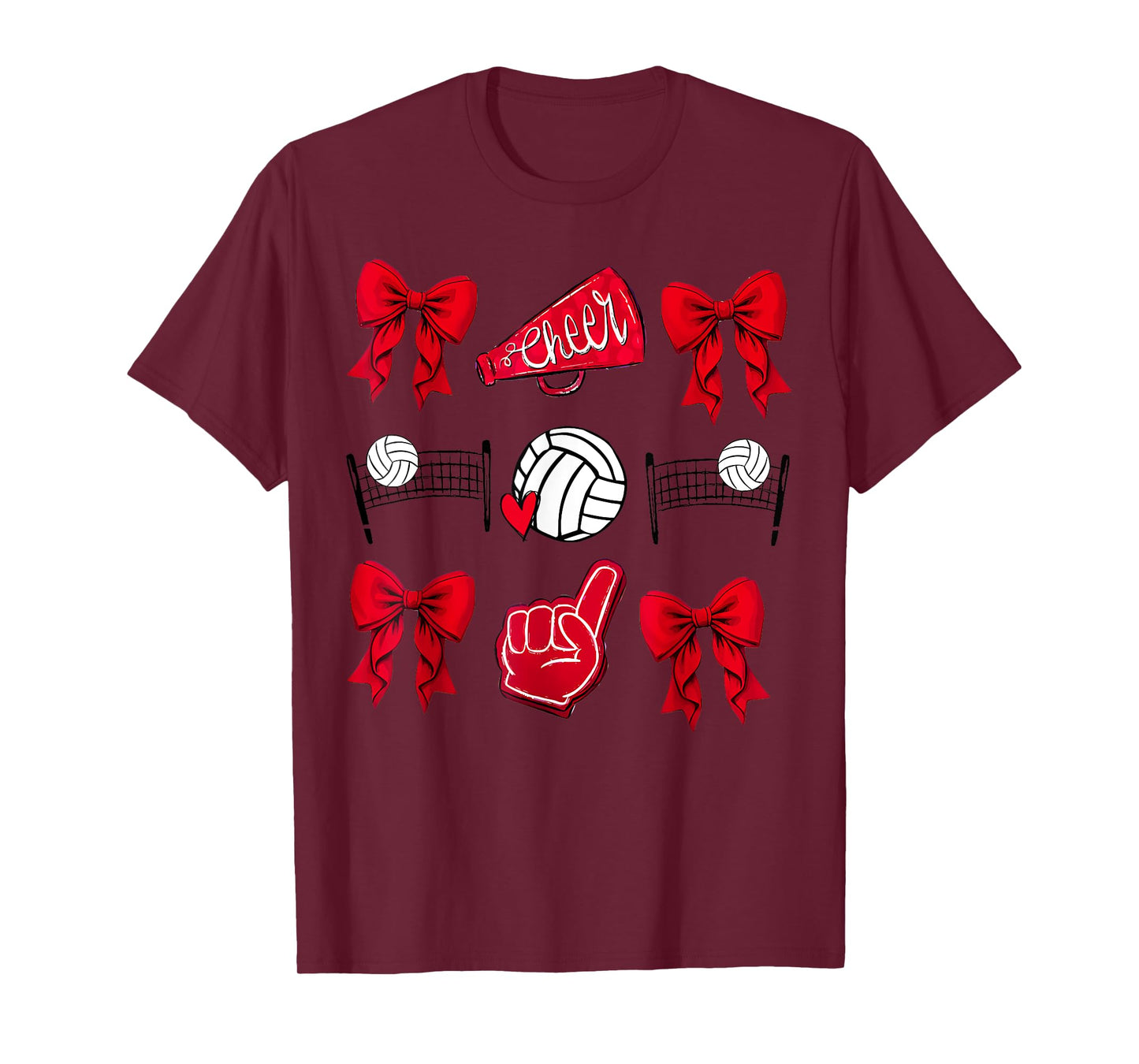 Volleyball Coquette Bow Volleyball Mom Game Day Women Girls T-Shirt