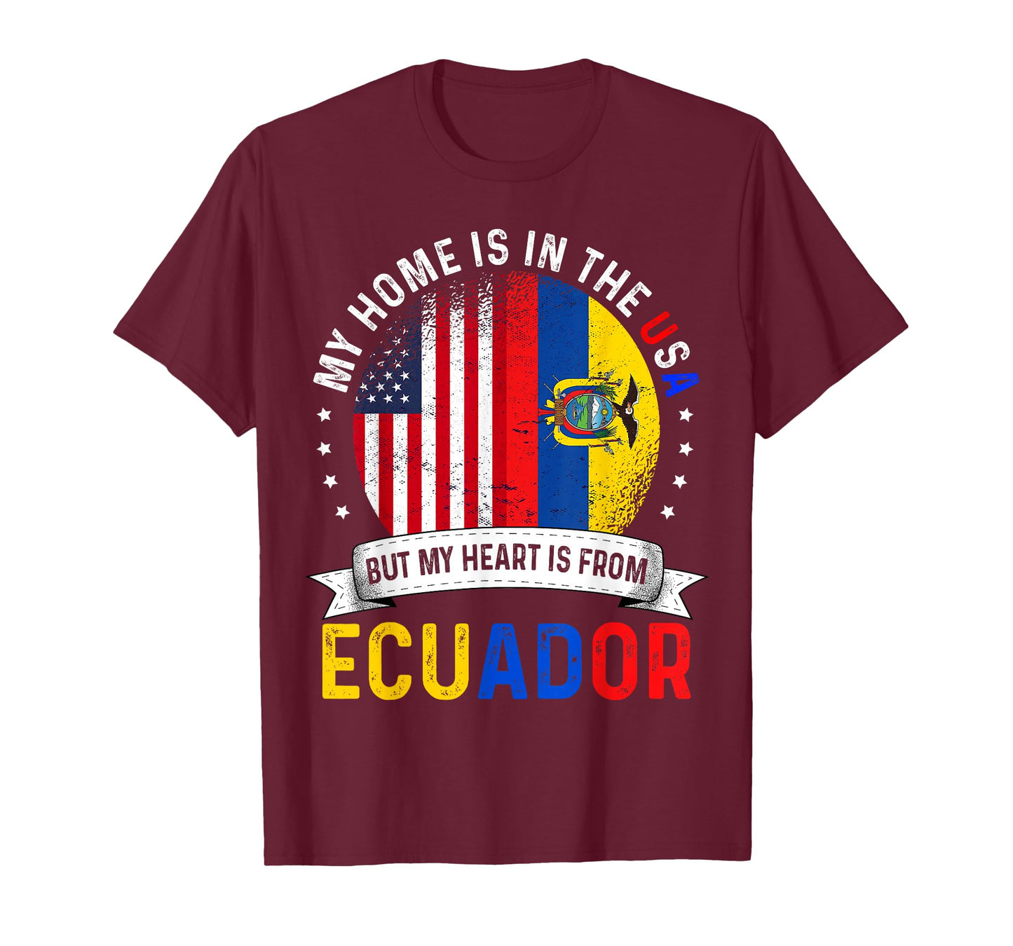 Ecuadorian American Patriot Heart is from Ecuador Flag T-Shirt
