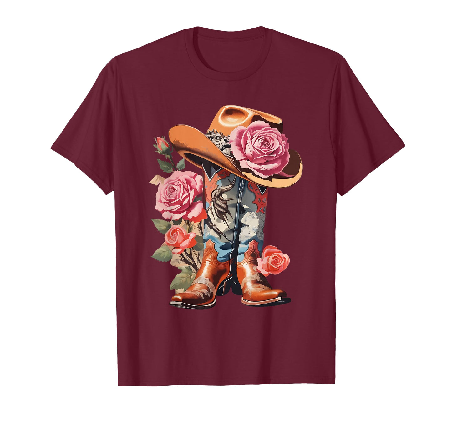 Cowgirl Boots Girl Pink Boot Hat Cowgirl T-Shirt