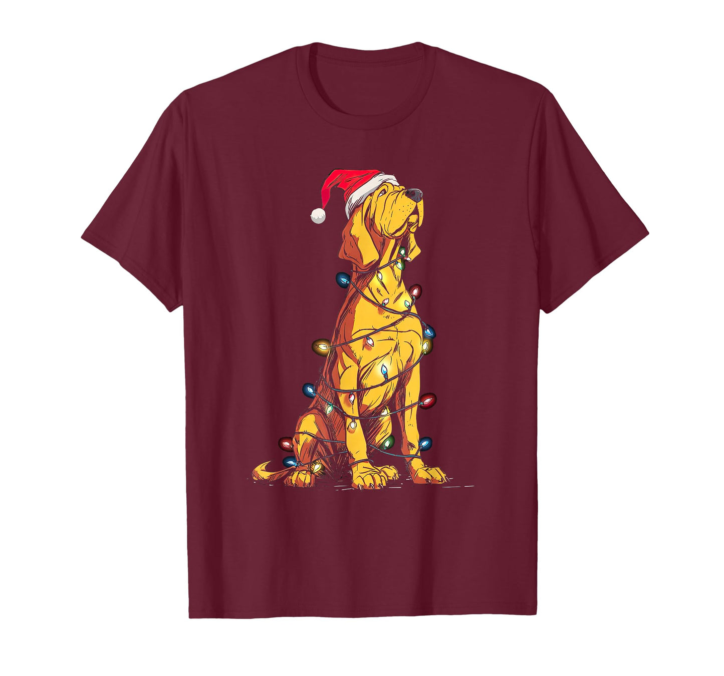 Funny Bloodhound Christmas Graphics Dog Lights Love Owner T-Shirt
