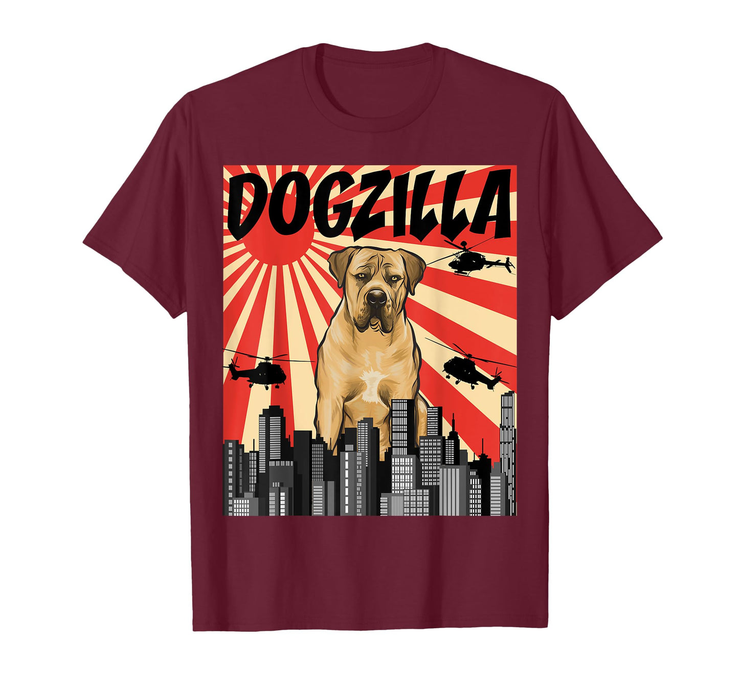 Funny Retro Japanese Dogzilla Boerboel T-Shirt