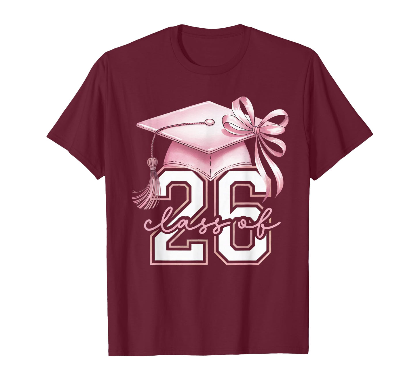 Pink Coquette Bow Senior Class of 2026 Senior Girls T-Shirt