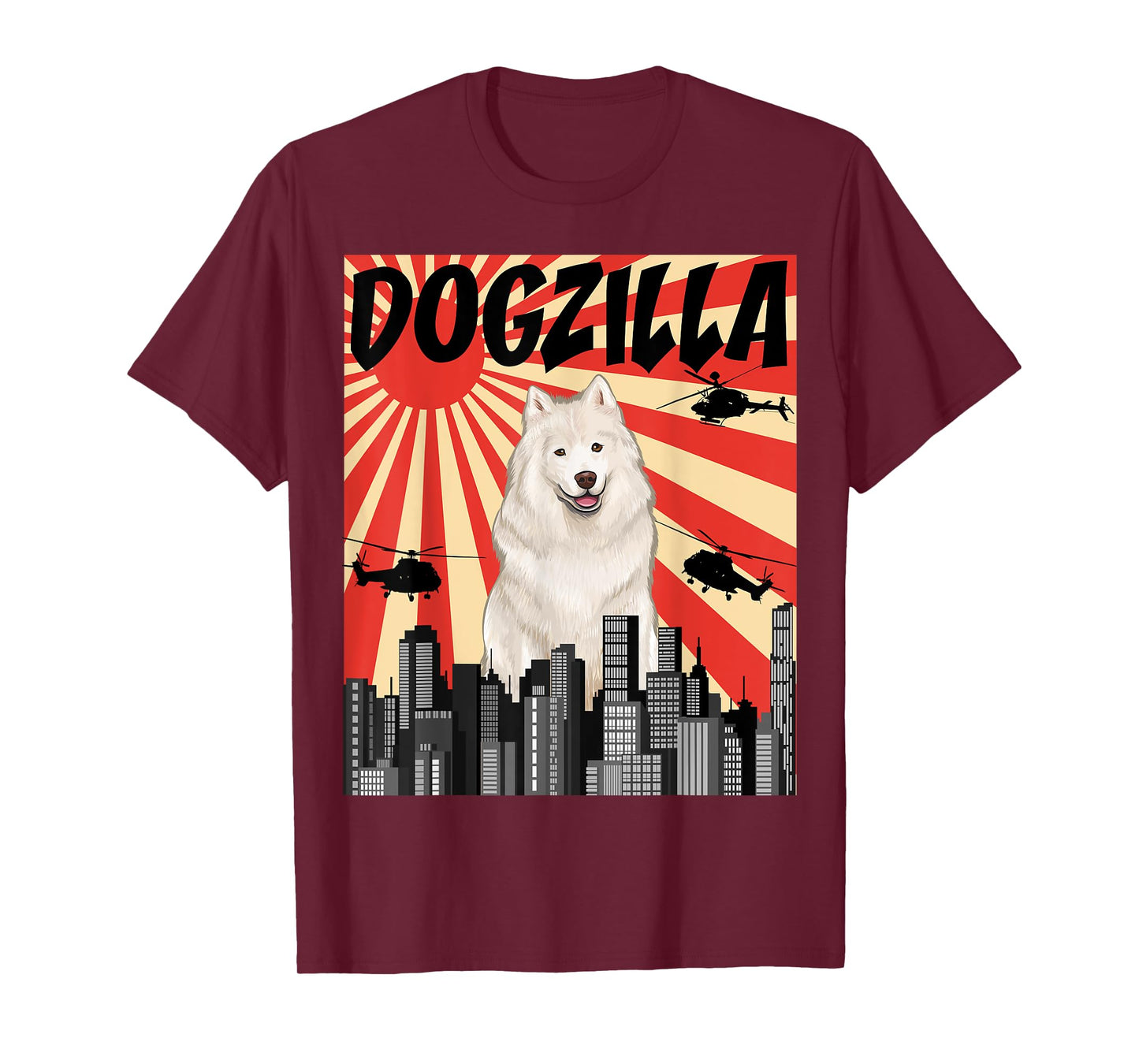 Funny Retro Japanese Dogzilla Samoyed T-Shirt