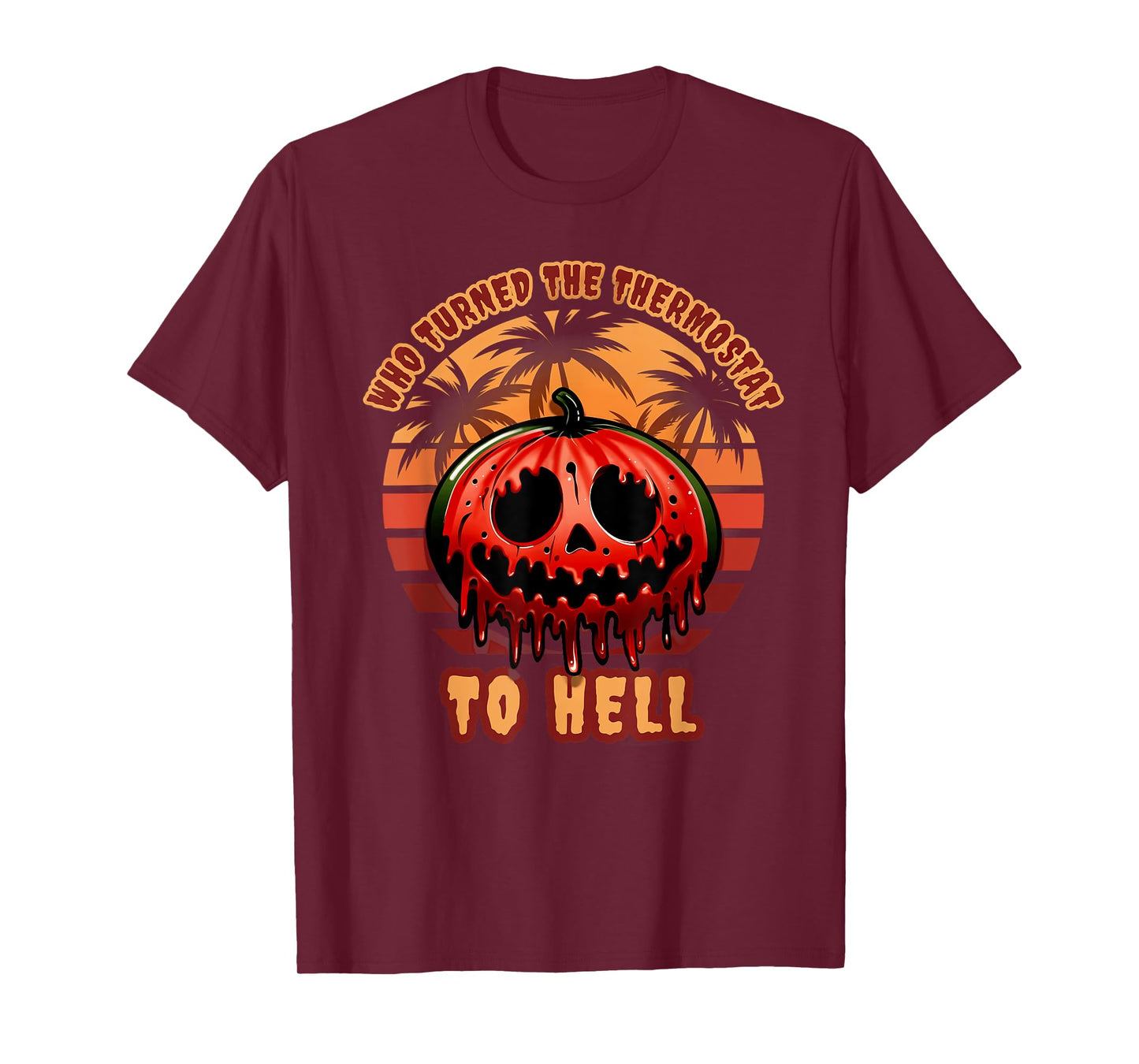 Funny Happy Summerween Watermelon Summerween Spooky Vibes T-Shirt