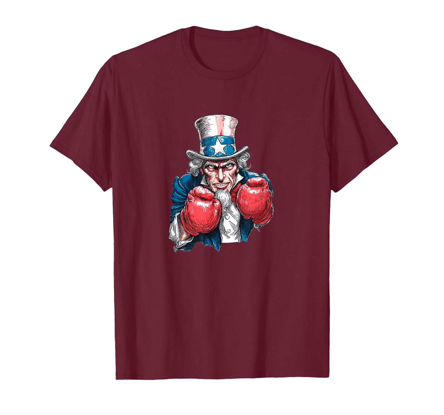 Patriotic Boxing with Sam and Cool Top Hat Uncle T-Shirt