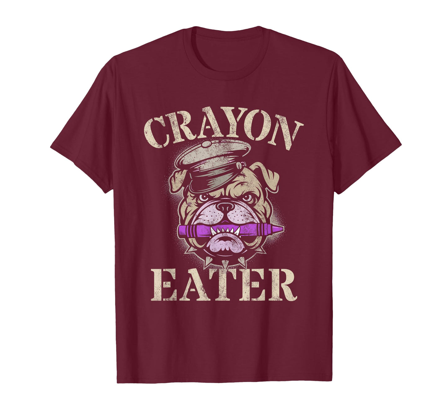 Cute Crayon Eater Bulldog Grunt Family Military Soldier Meme T-Shirt