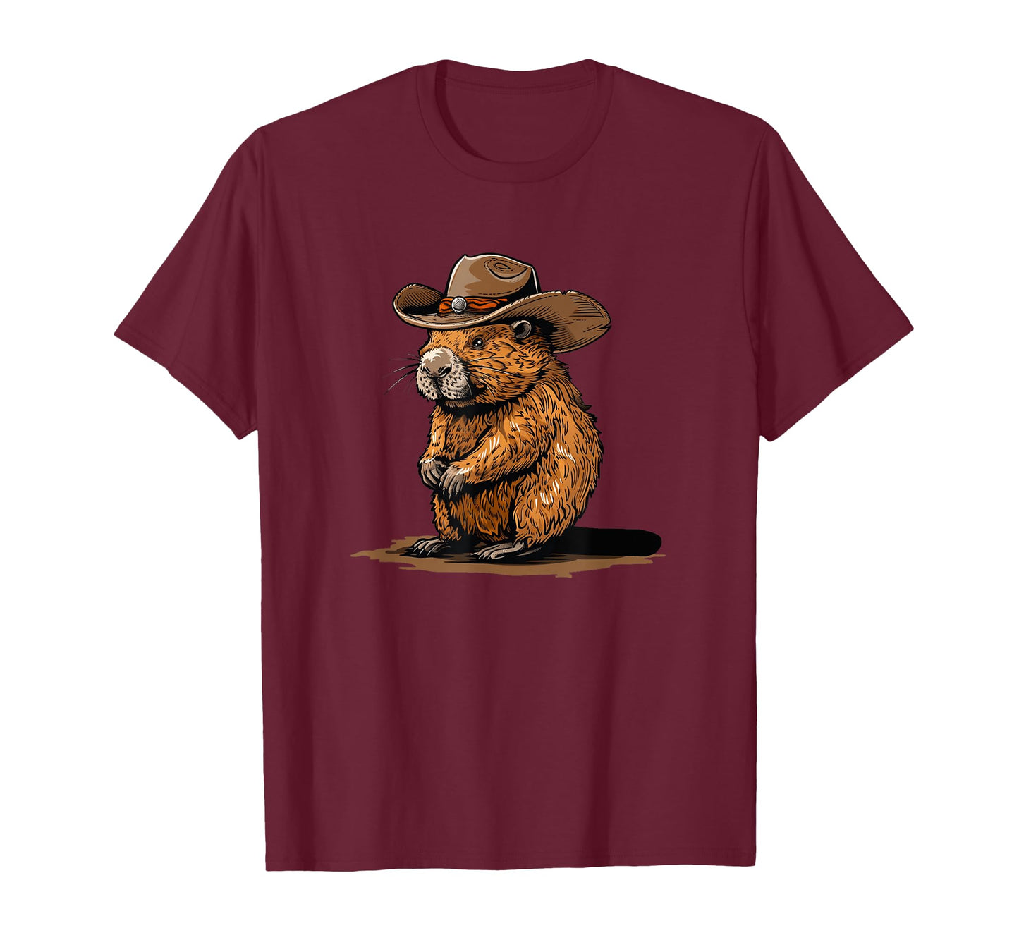 Vibrant Beaver Wearing a Cowboy Hat for a Lively Look T-Shirt