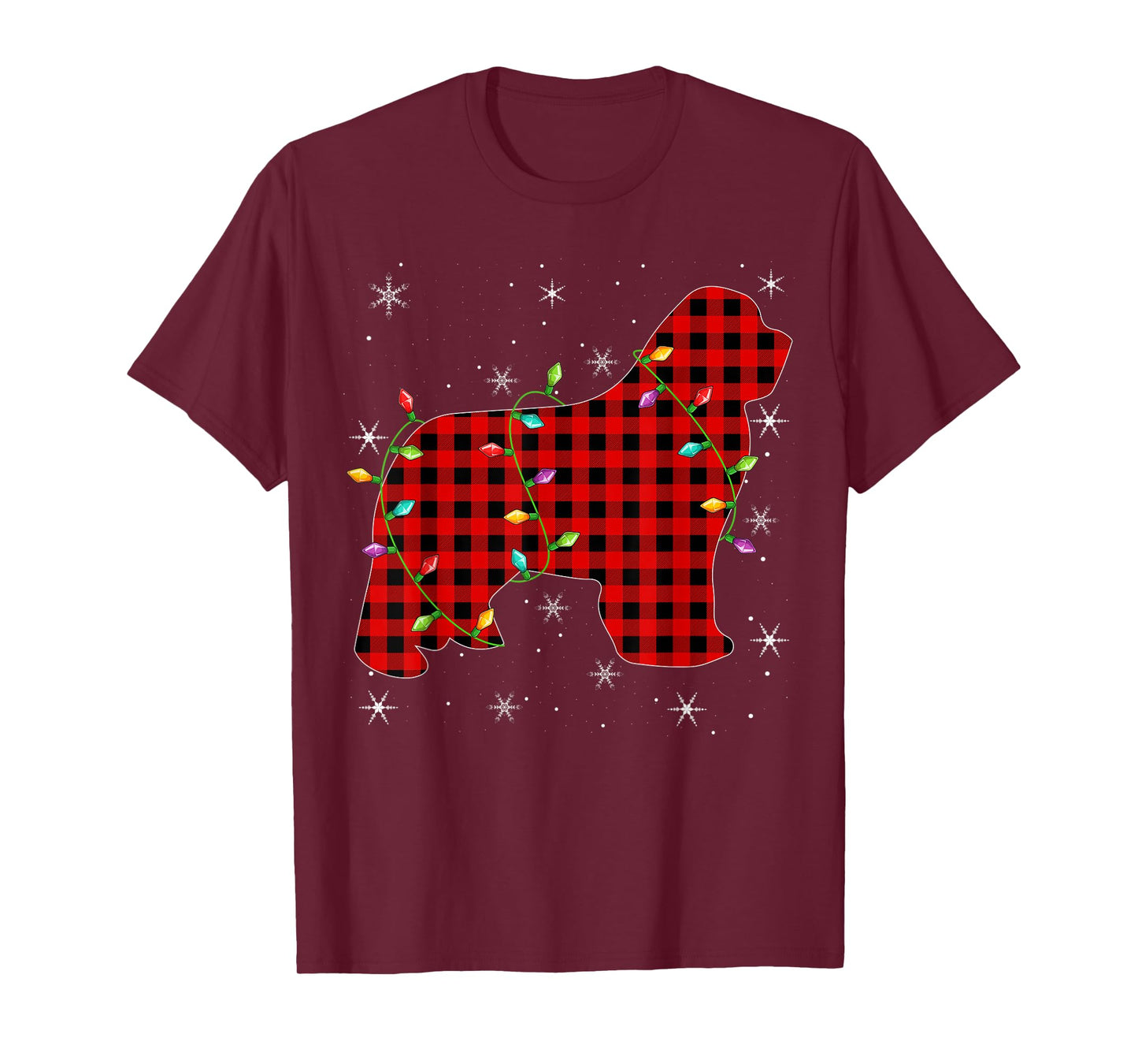 Buffalo Plaid Matching Newfoundland Dog Christmas Pajama Men Women Kids T-Shirt