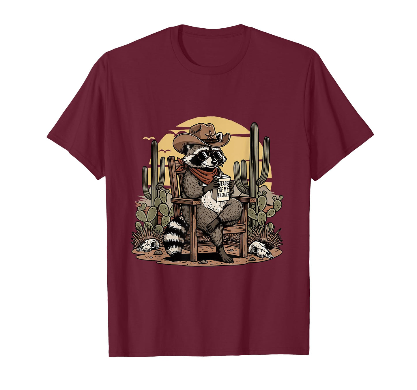 Raccoon Cowboy - Country Western Cowpoke Rancher T-Shirt
