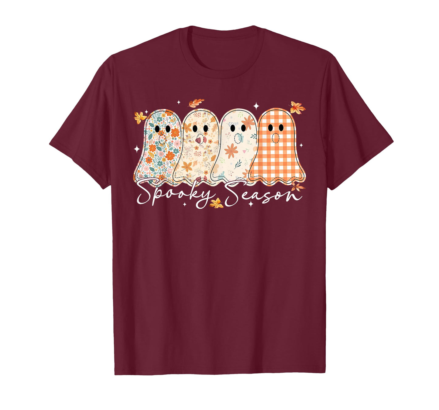 Tis The Season Floral Ghost Fall Pumpkin Halloween Autumn T-Shirt