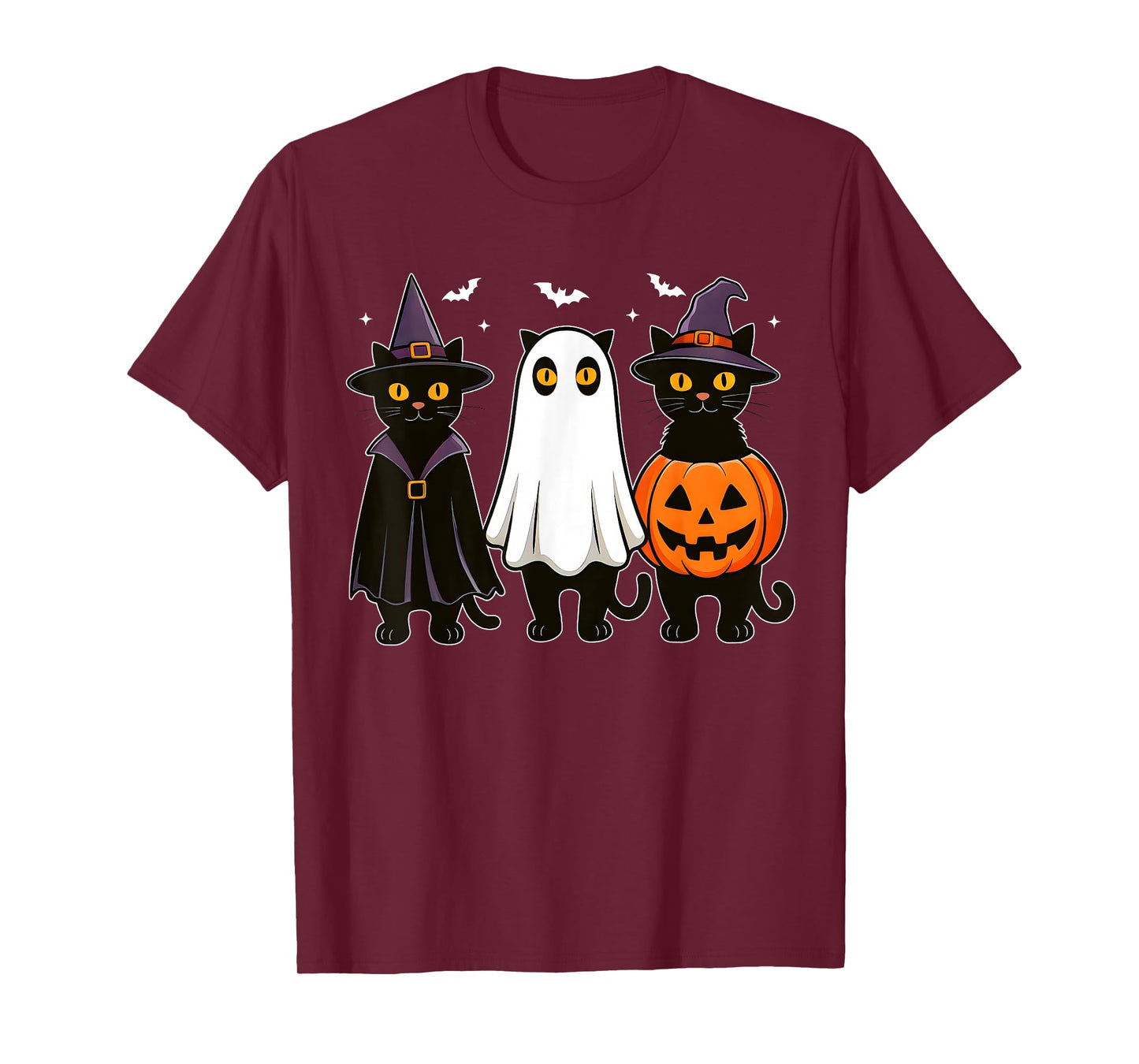 Black Cat Ghost Witch Halloween Costume Men Women Kids T-Shirt