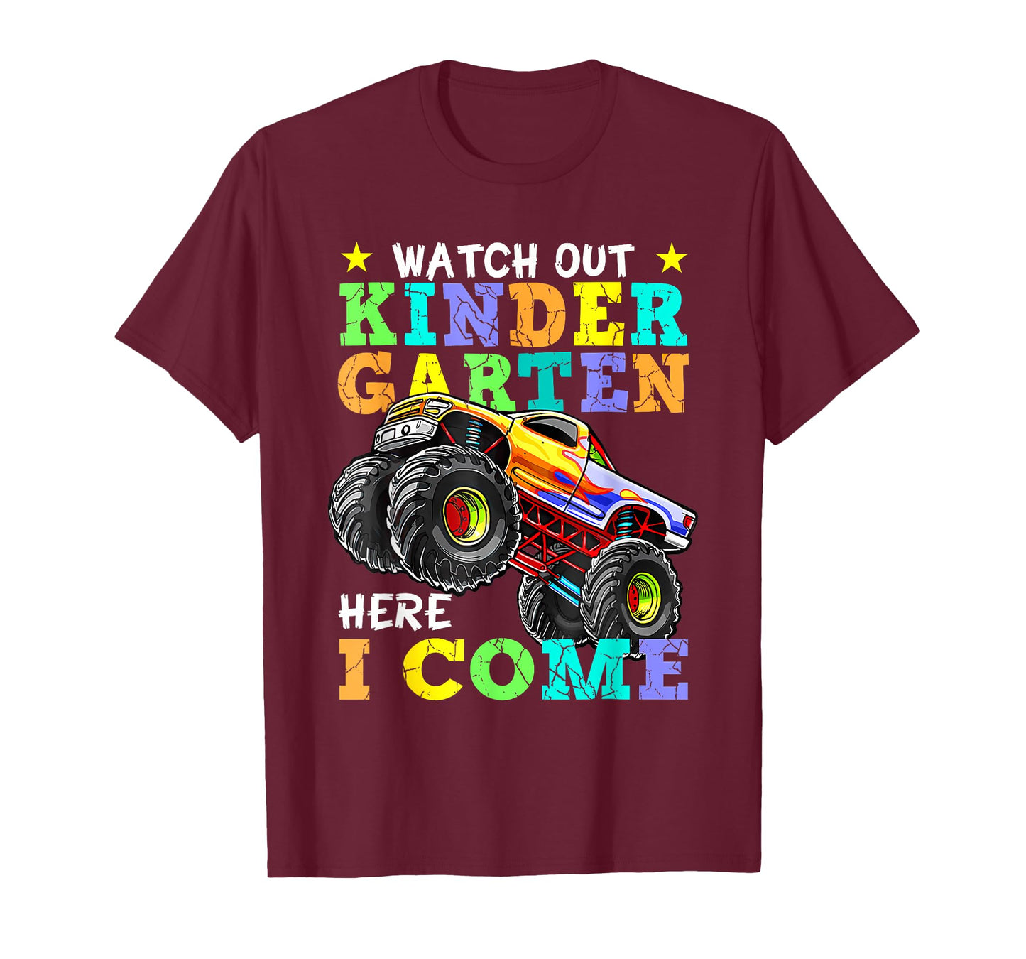 Back To School Kindergarten Here I Come For Boy Kid Truck T-Shirt
