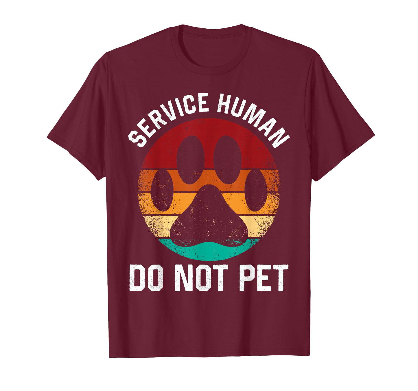 Retro Emotional Puppy Support Dog Human Service Human Do Not Pet Funny Dog Vintage Rescue Dog Owner Unisex-Adults Black Cotton Polyester Short Sleeve T-Shirt