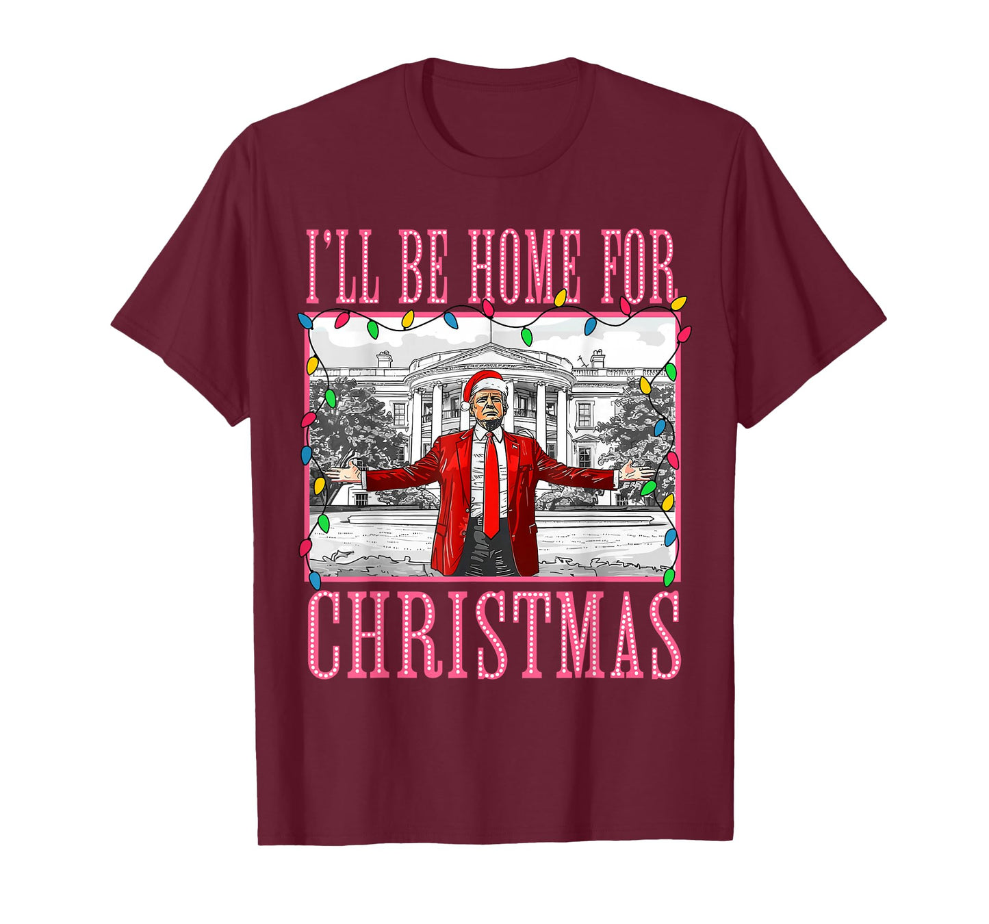 Vintage Funny Humorous Trump I’ll Be Home for Christmas T-Shirt