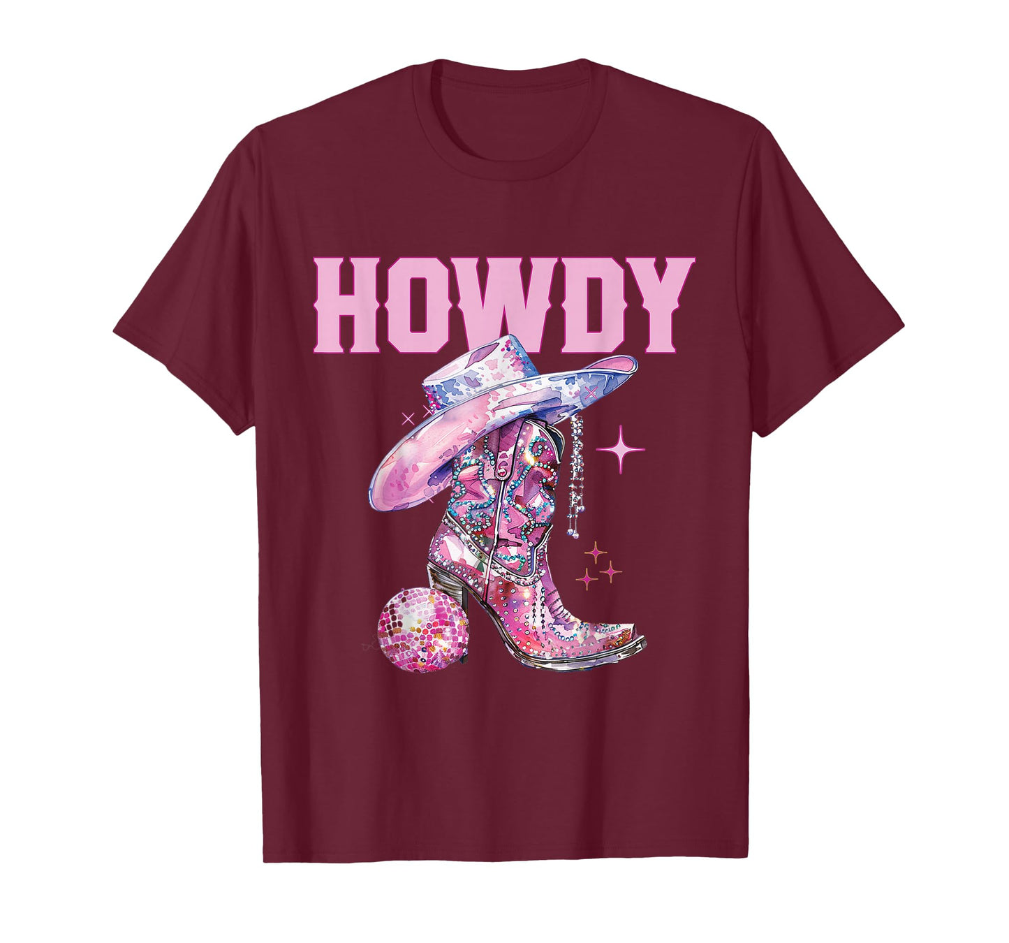 Howdy Southern Western Girl Country Rodeo Pink Cowgirl T-Shirt
