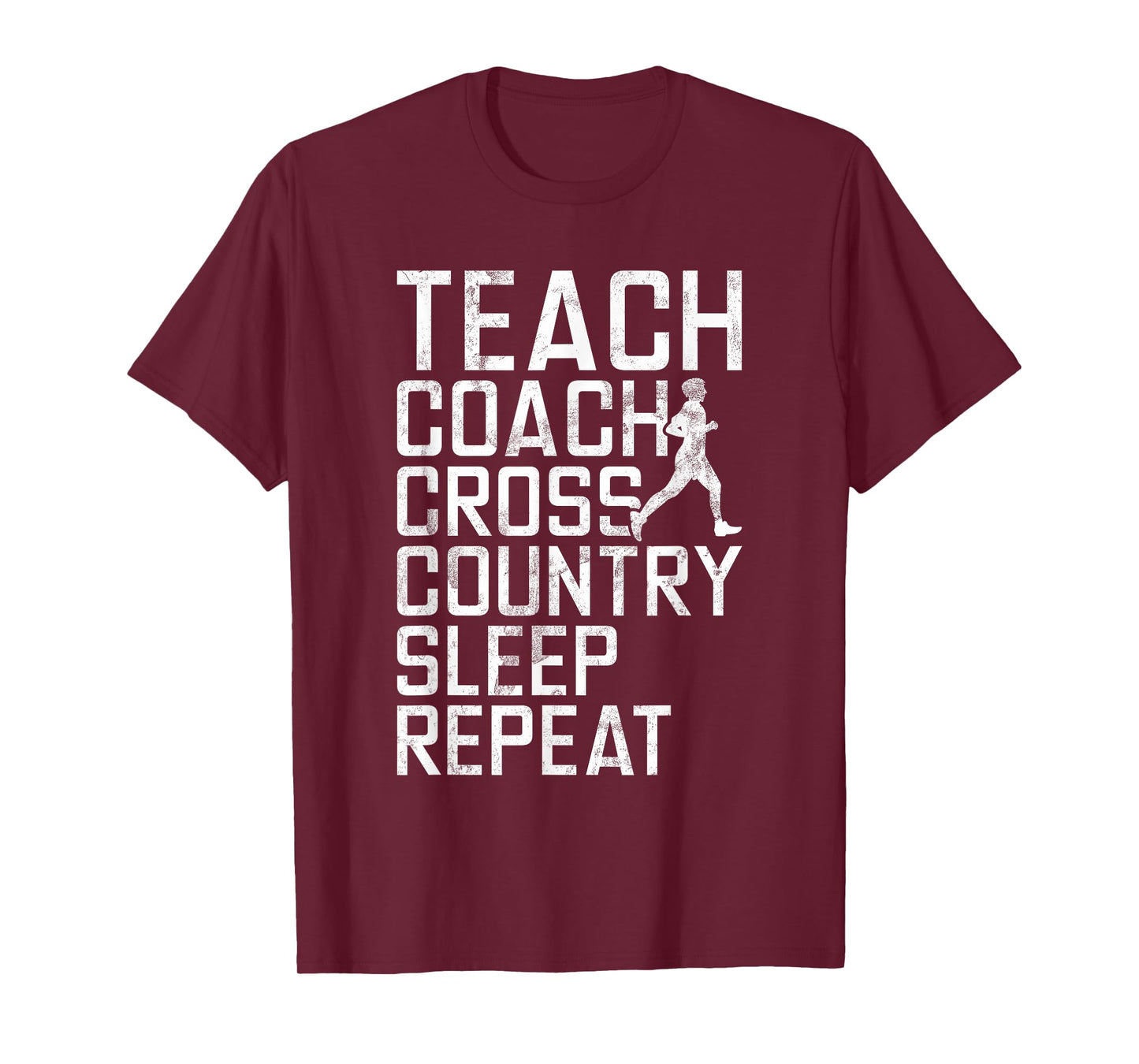 Teach Coach Cross Country Sleep Repeat Gifts XC Running Men T-Shirt
