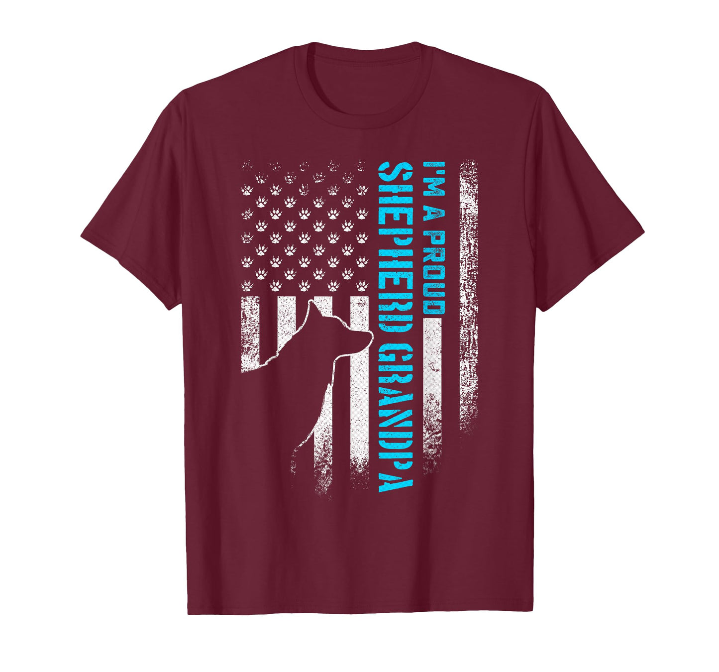 Vintage American Flag I'm A Proud German Shepherd Grandpa T-Shirt