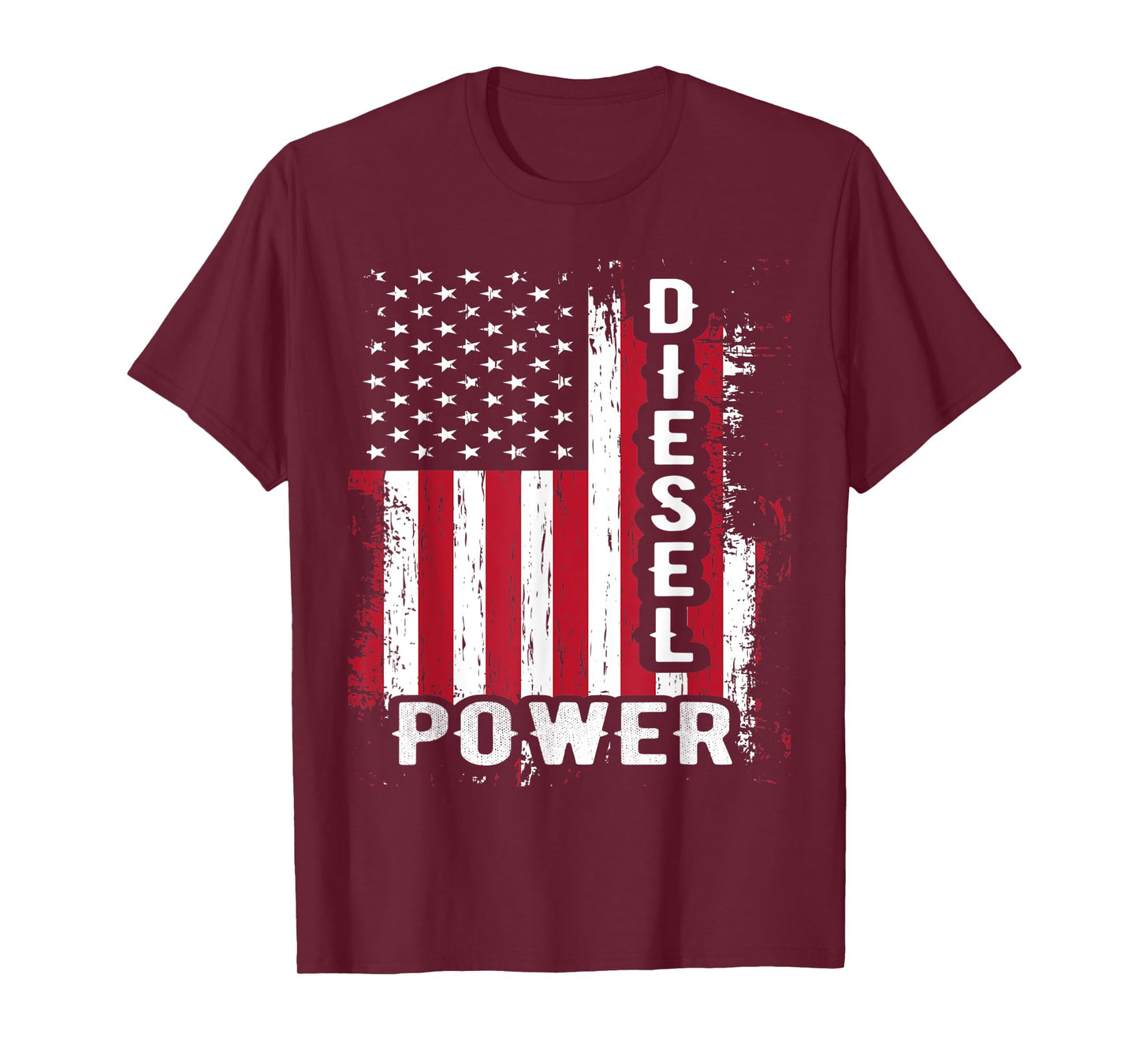 Patriotic American Flag Diesel Mechanic Diesel Power Flag Women Kids Men T-Shirt