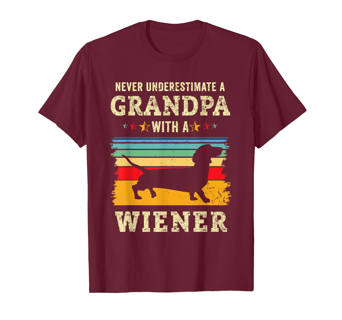 Funny Wiener Dog Grandpa Humor Dachshund Grandfather Doxie T-Shirt