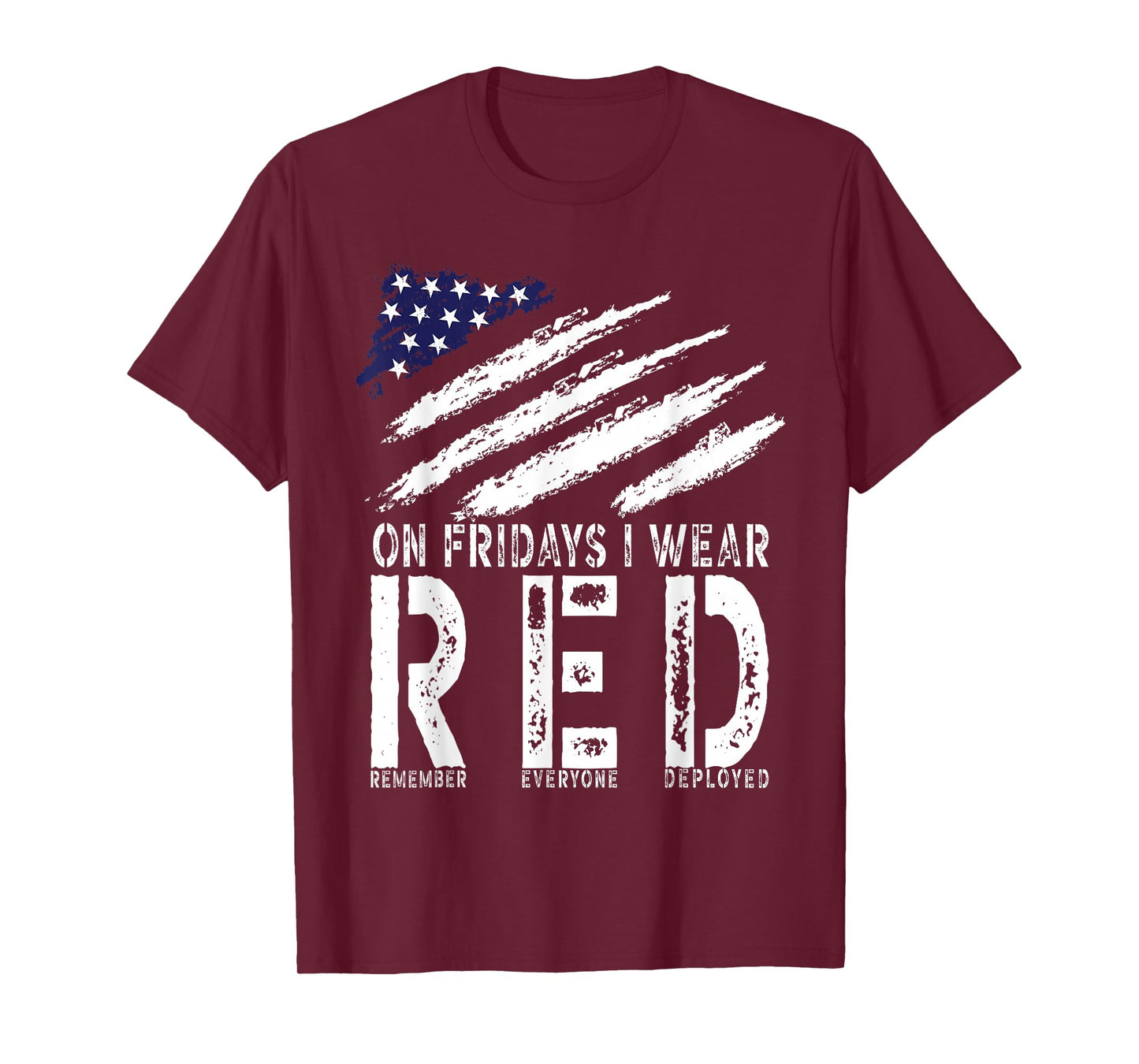 On Fridays I Wear Red USA Support American Troops T-Shirt