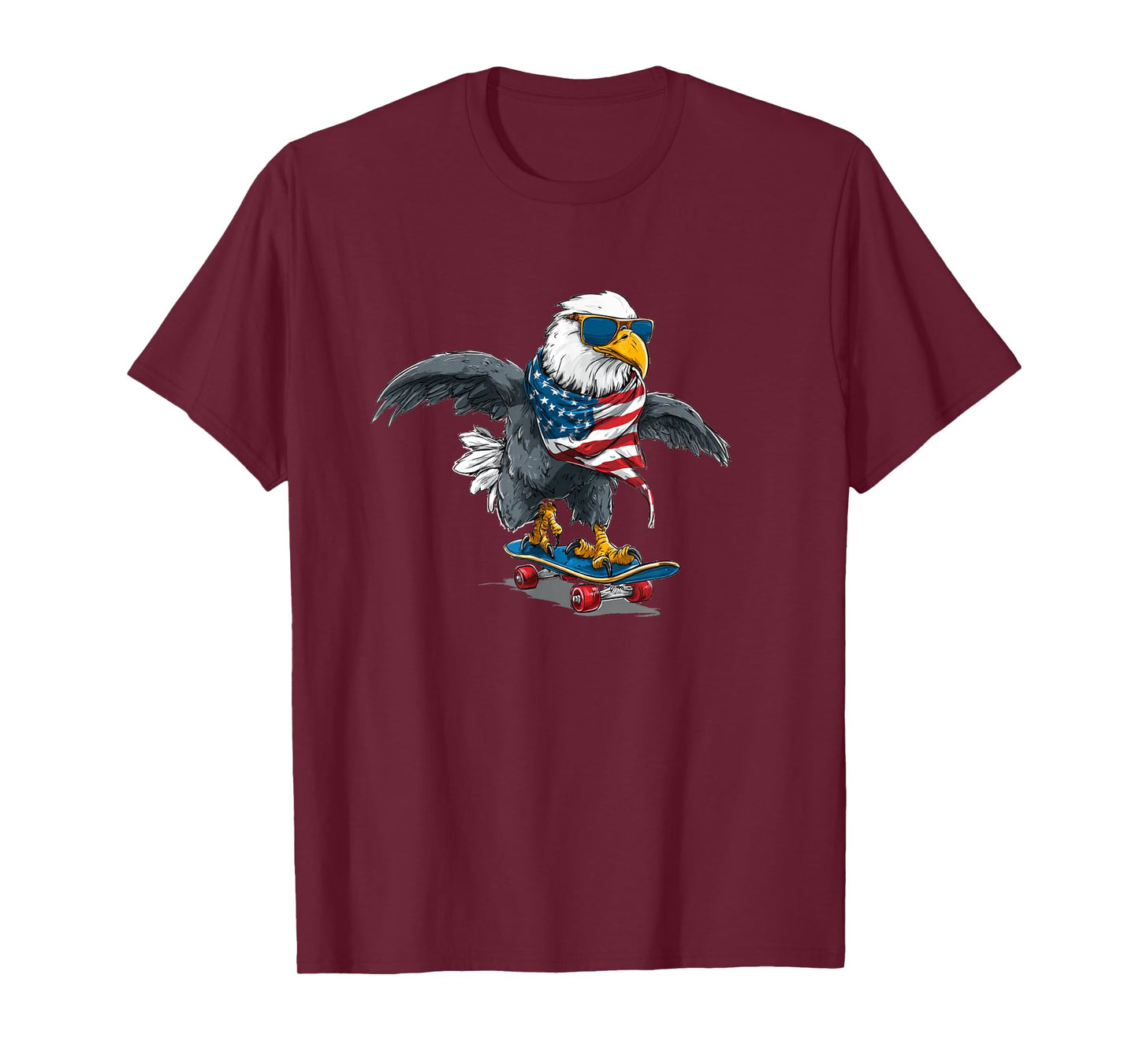Nice USA Colors with Skateboard and Eagle T-Shirt