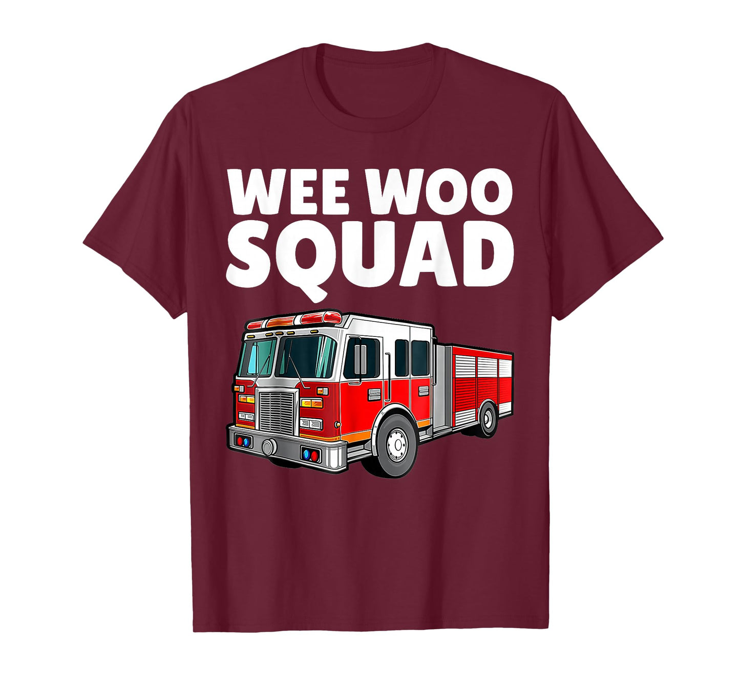 Wee Woo Squad Firefighter Art Fire Truck Fireman T-Shirt