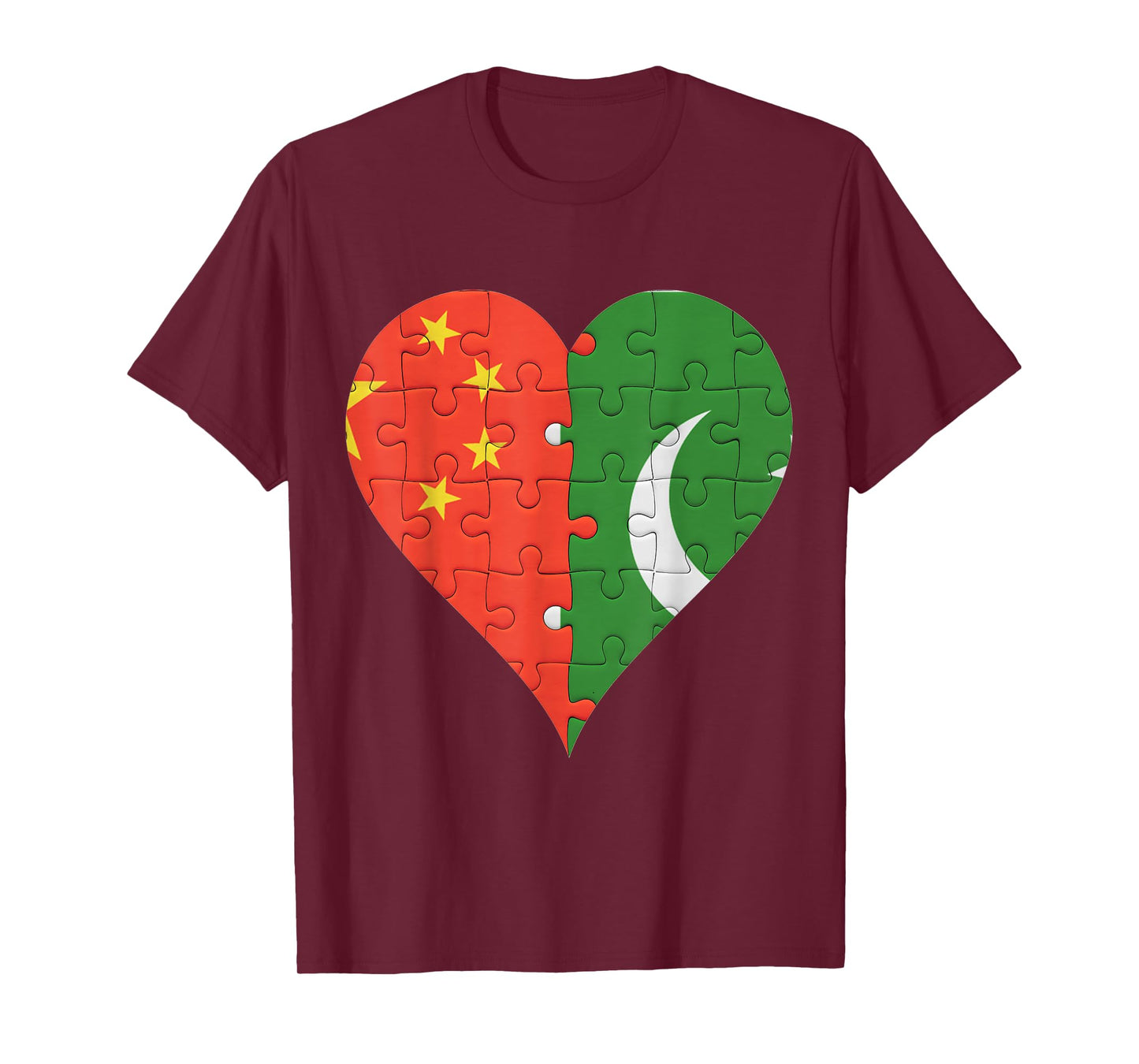 Chinese Pakistani Flag Heart T-Shirt