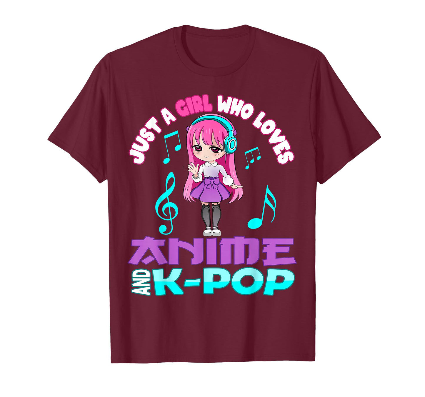 Just a Girl who loves Anime and K-pop Chibi Merch KPOP Otaku T-Shirt