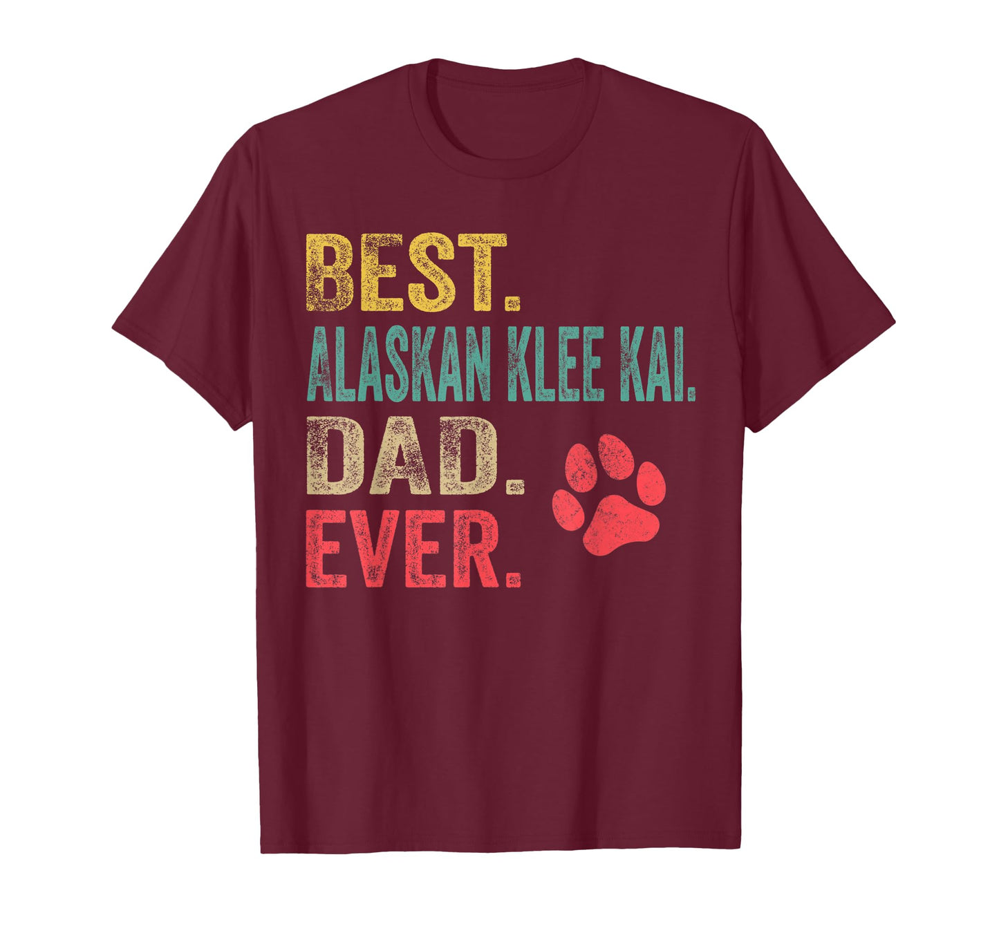 Mens Best Alaskan Klee Kai Dad ever Vintage Father Dog Lover T-Shirt