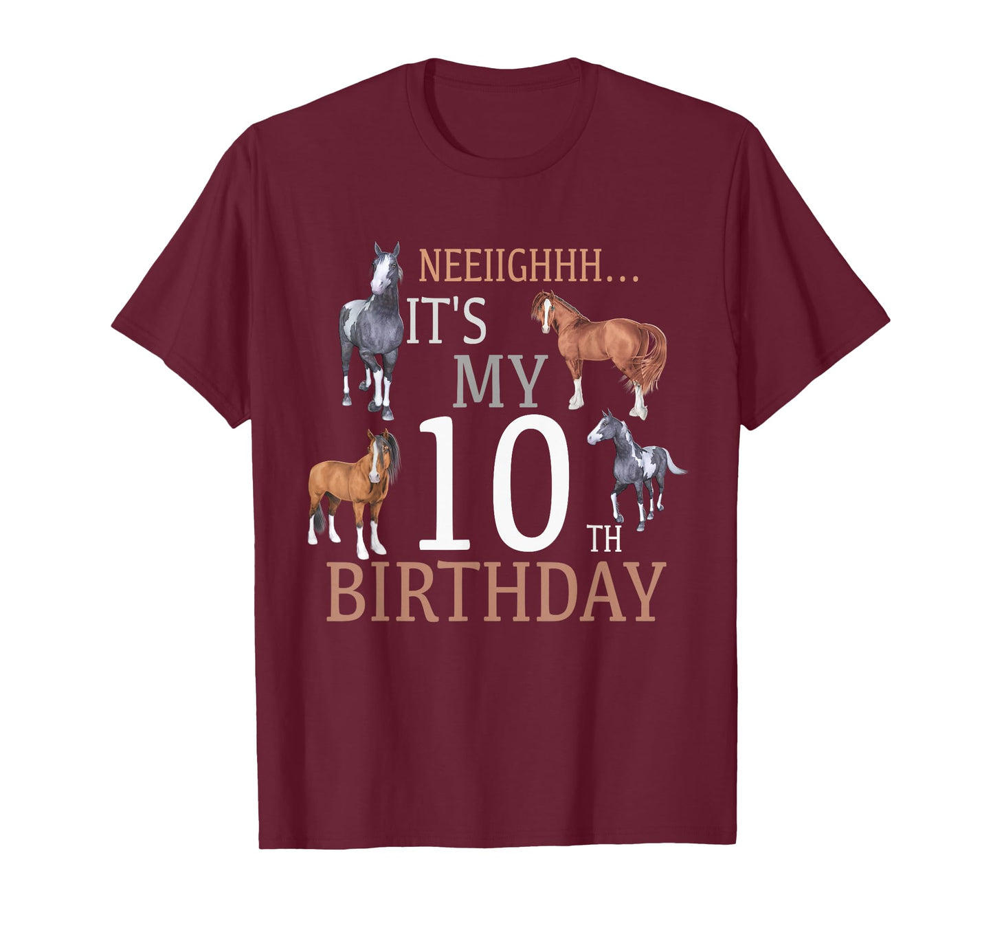 Its My 10th Birthday Shirt Horse Lover 10 Year Old Birthday T-Shirt