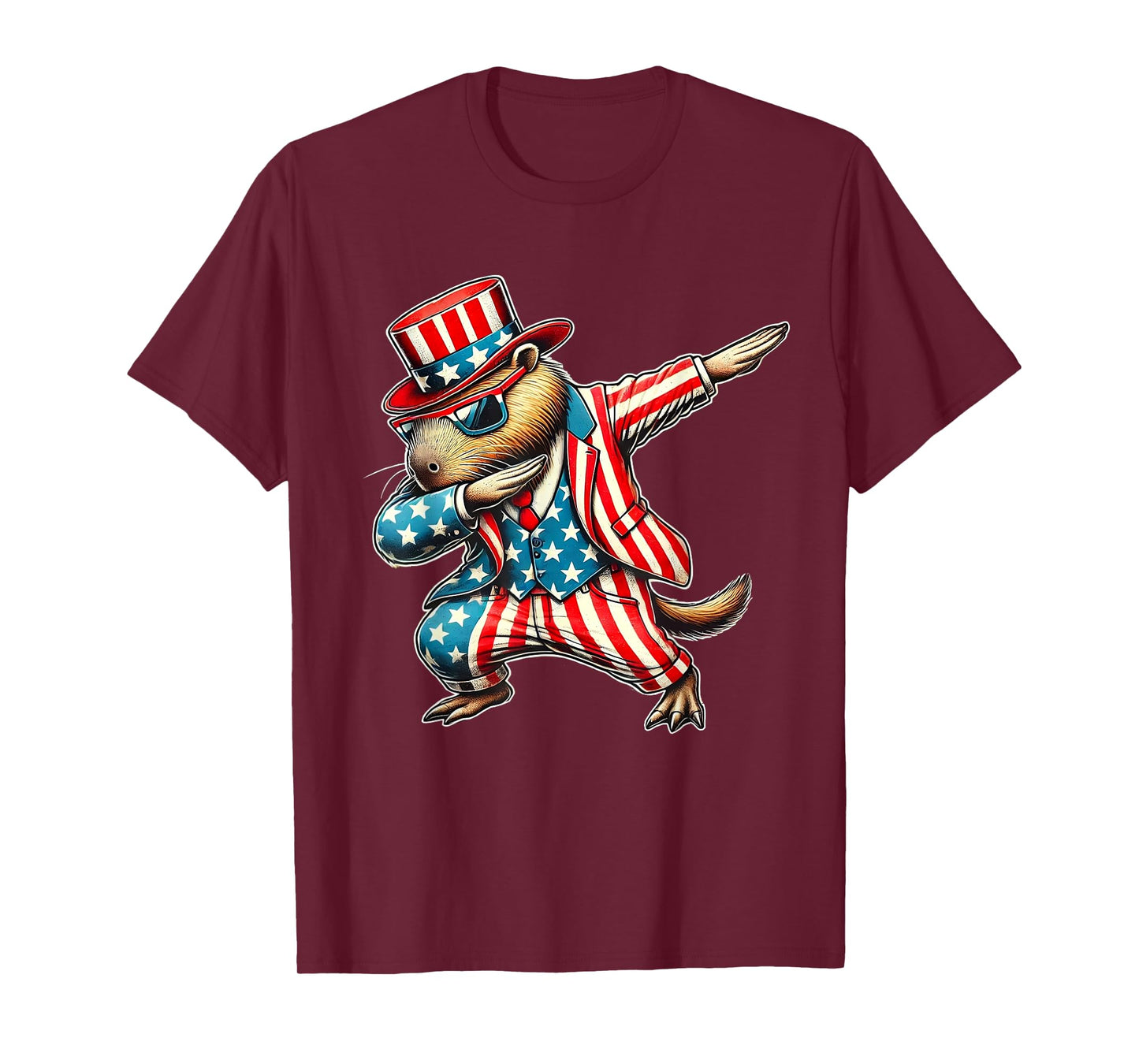 Dabbing Rodent Capybara 4Th Of July Funny Toddler Boy Kids T-Shirt