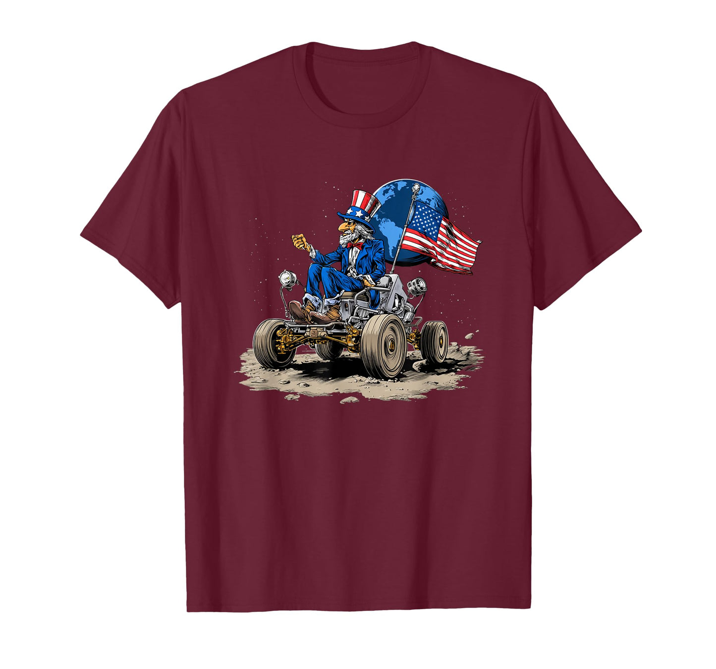 Funny Moon Rover with Patriotic US Colors for Boys and Girls T-Shirt