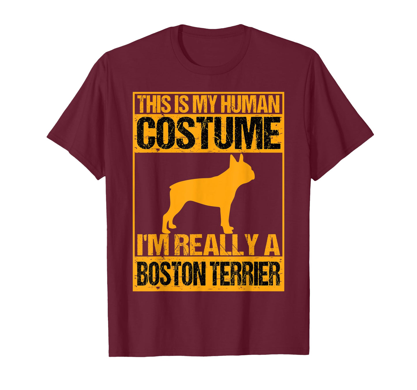 Boston Terrier Human Costume Halloween American Gentleman T-Shirt