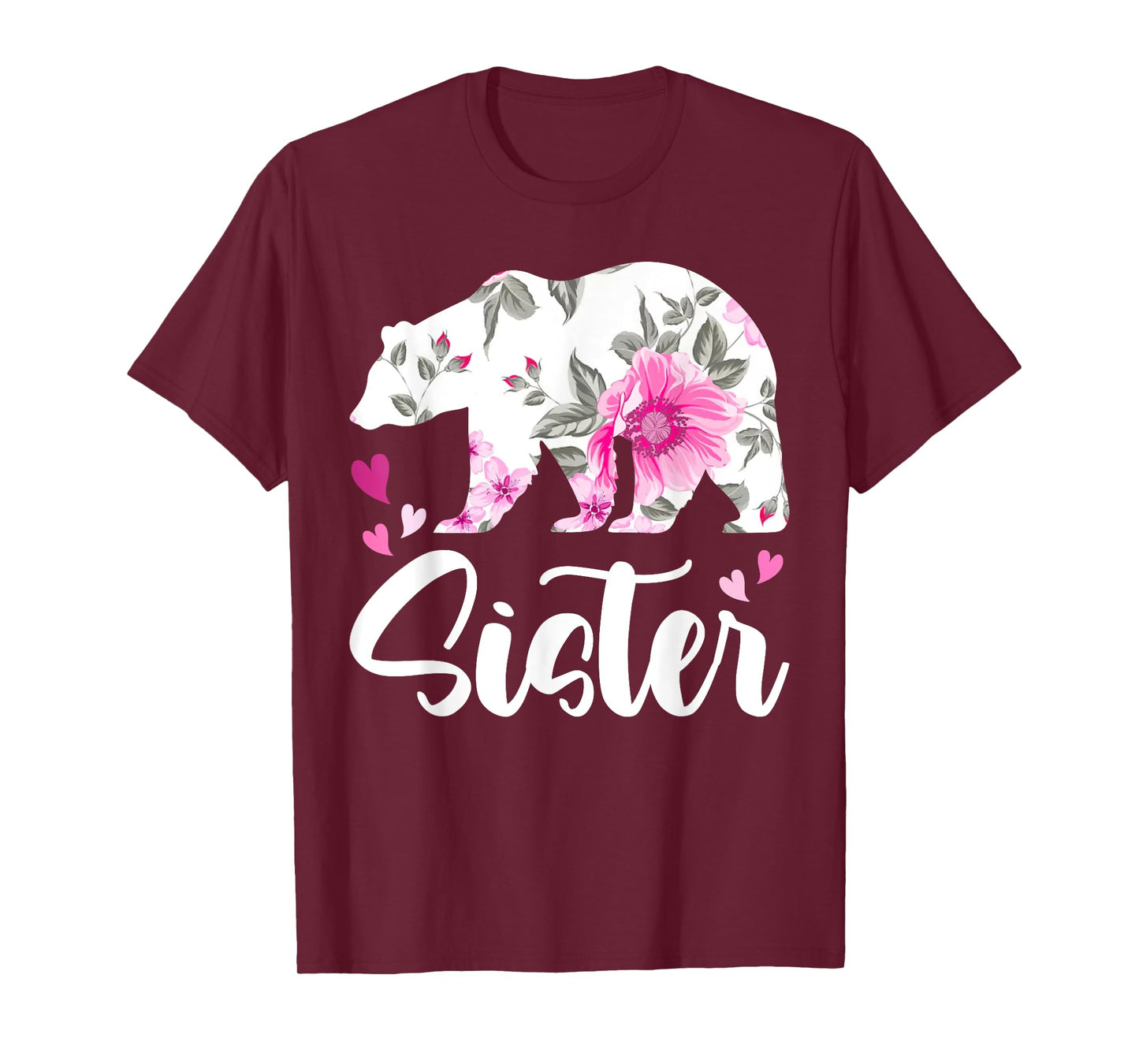 Floral Sister Bear Matching Family Bear, Sister Bear T-Shirt